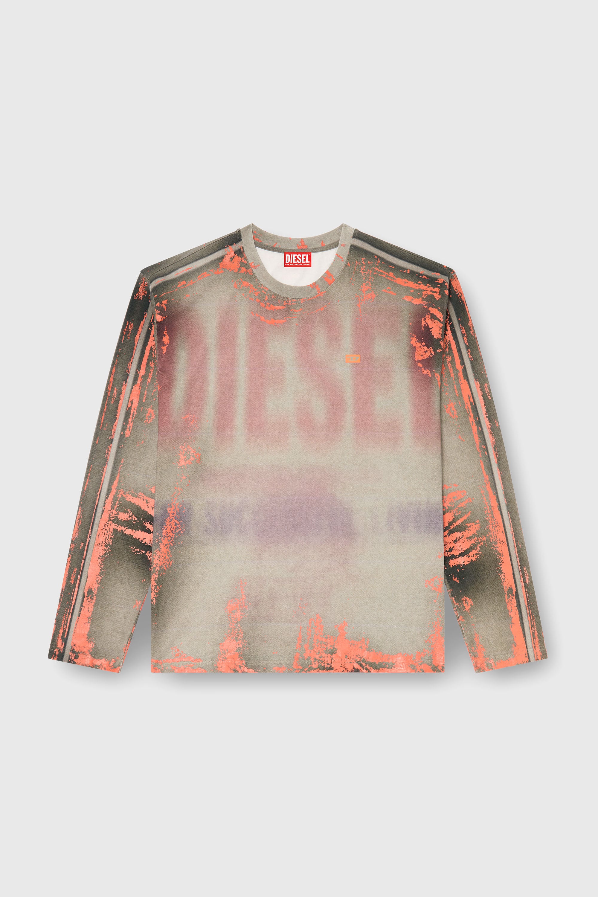 Diesel - T-FILMY, T-shirt &agrave; manches longues en jersey effet craquel&eacute; Homme in Polychrome - 2