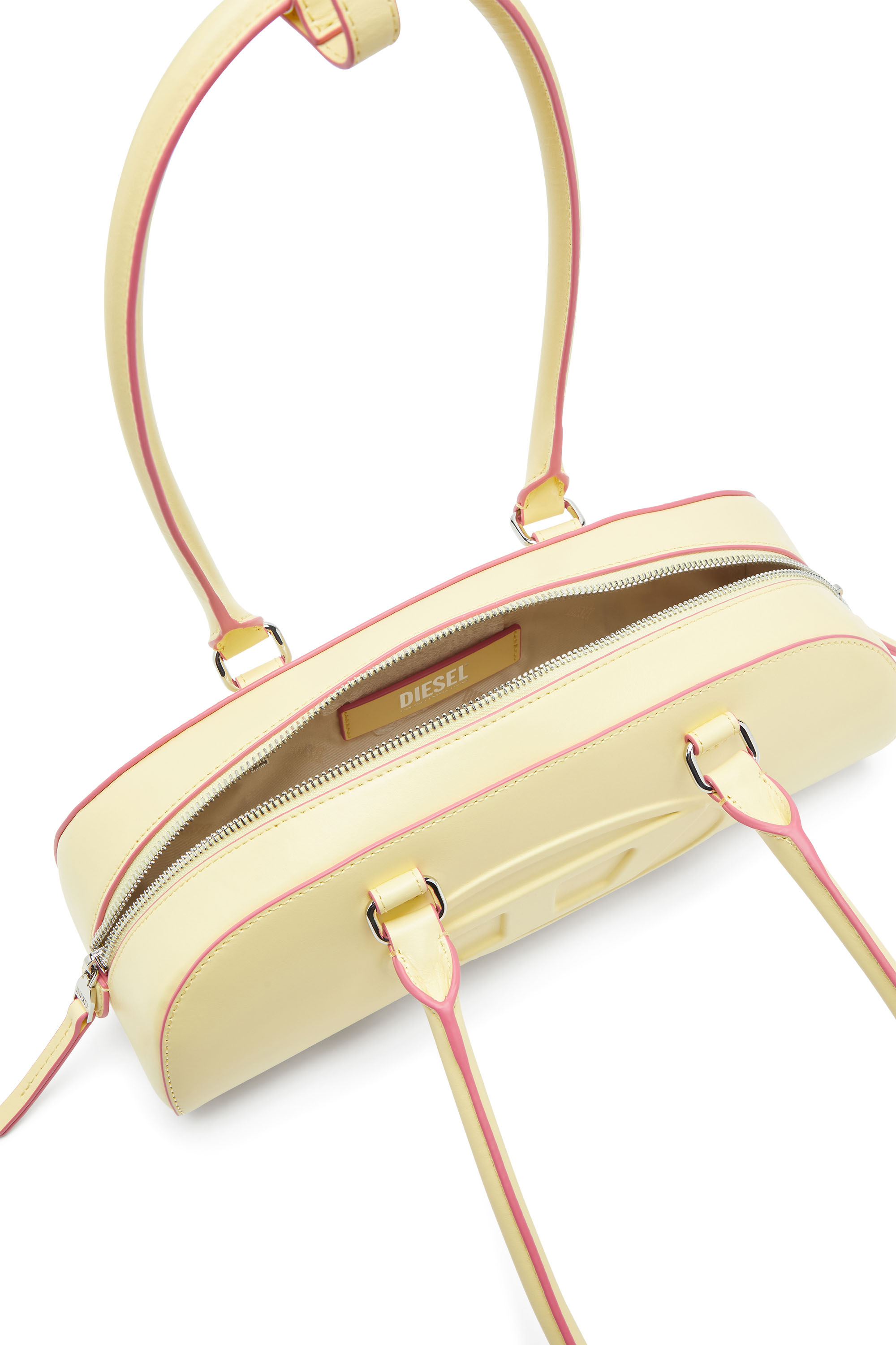Diesel - 1DR DOME SHOULDER EW, 1DR Dome - Sac bowling allong&eacute; en cuir Femme in Jaune - 3
