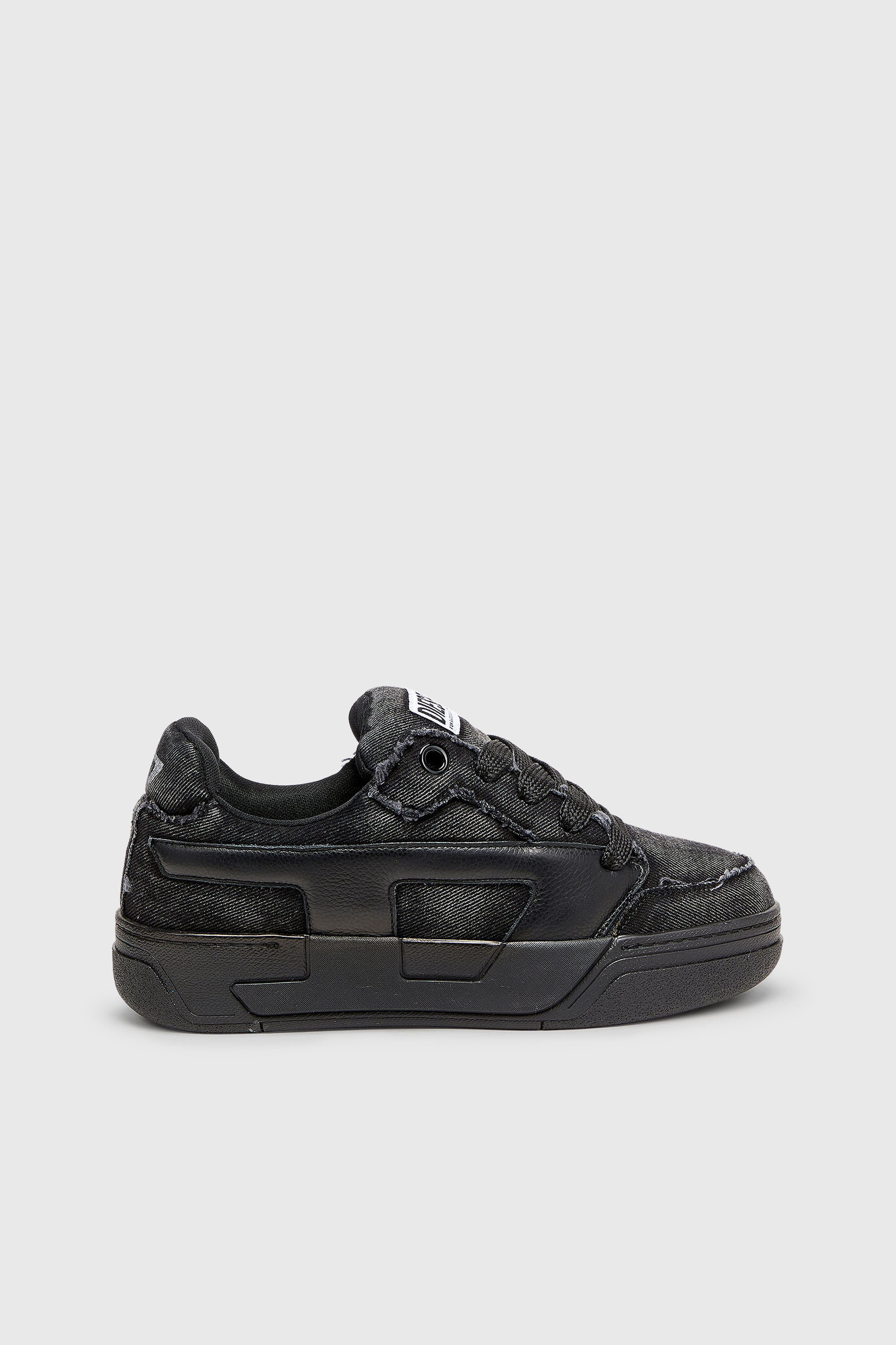 S-D-Ollie - Sneakers en denim effiloch&eacute; et cuir