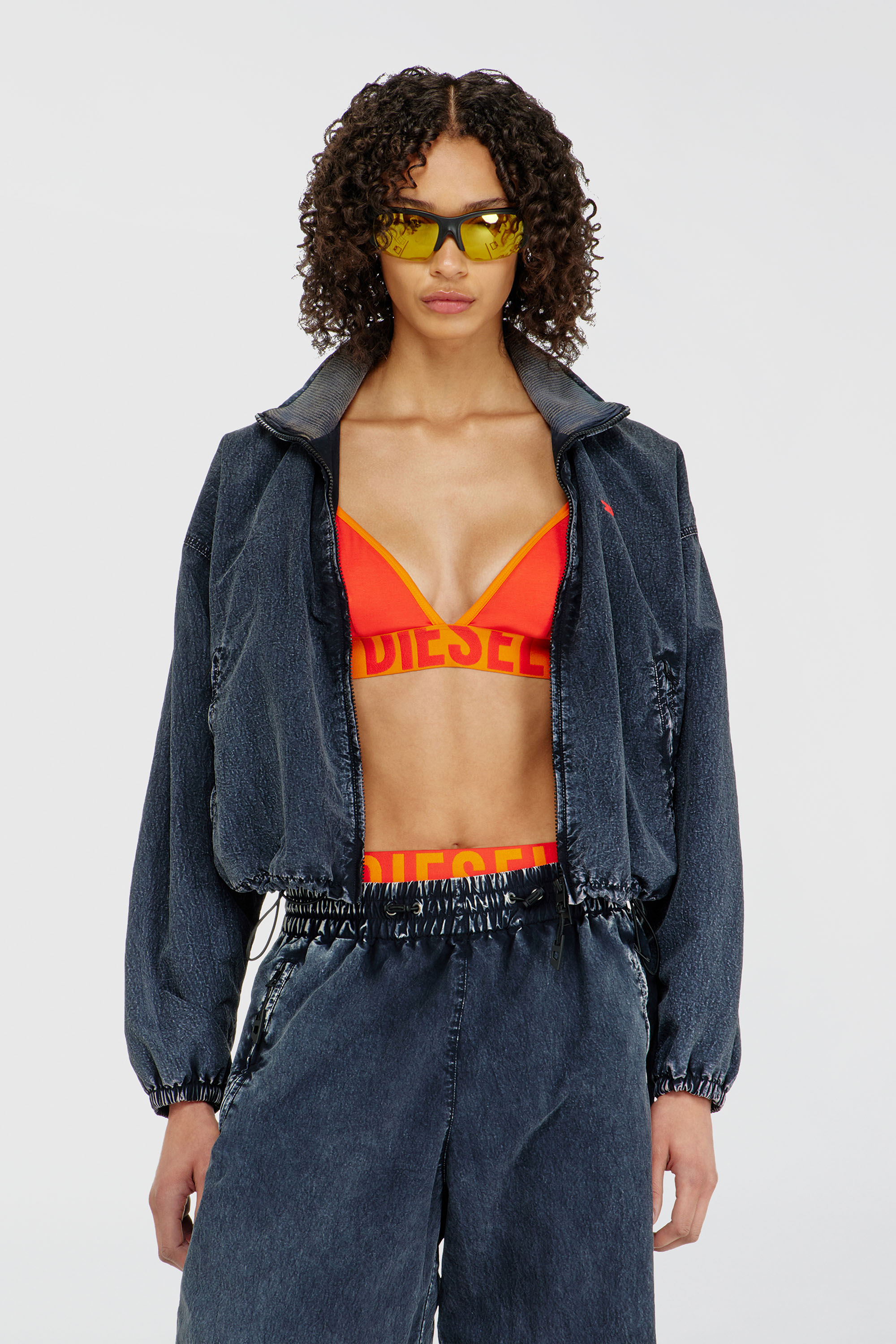 Diesel - CORA-D-POP, Soutien-gorge triangle en coton bicolore Femme in Orange - 5