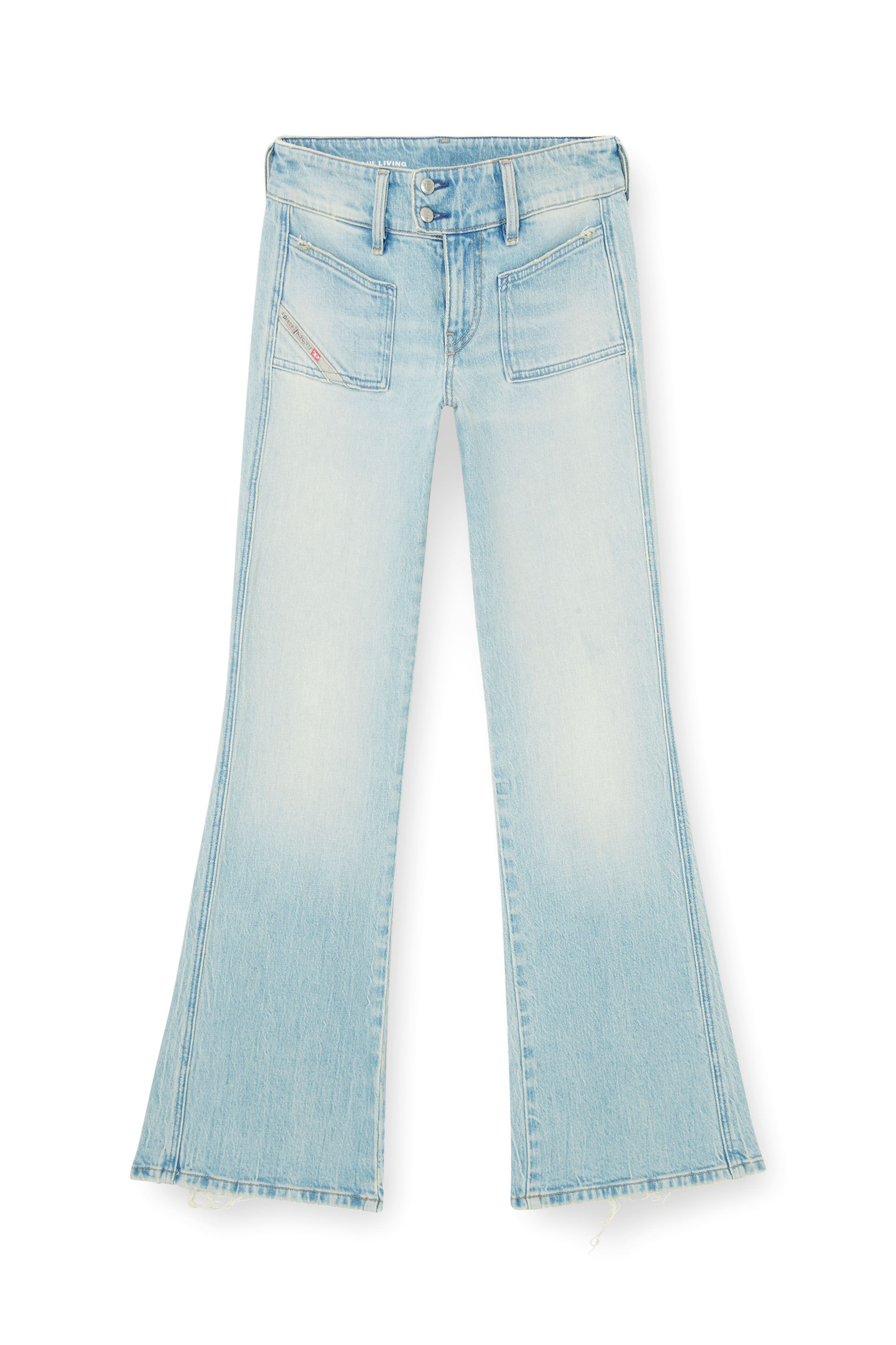 Diesel - Bootcut Jeans D-Hush 0KBBX Femme, Bleu Clair - Image 6