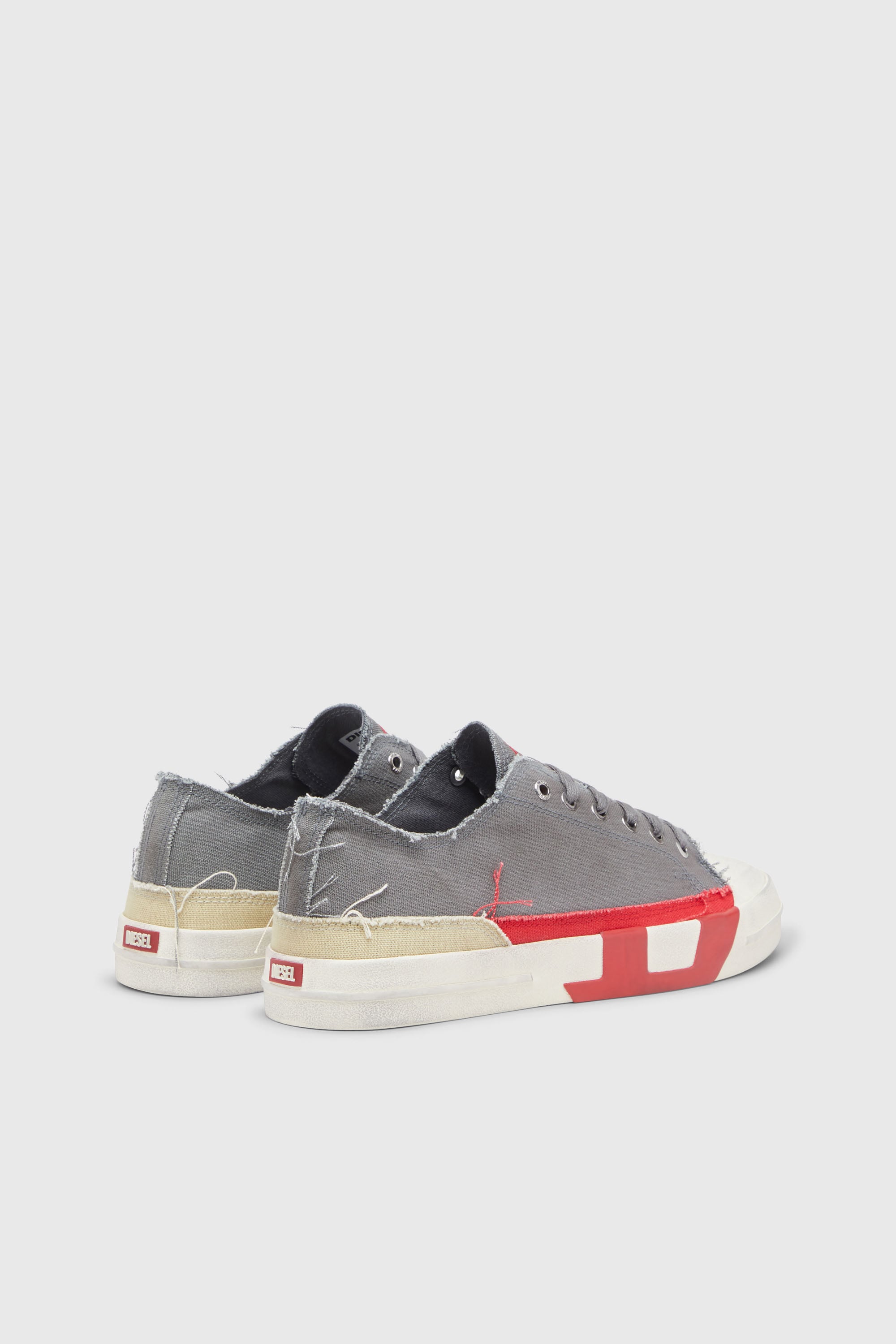 Diesel - S-D-VERSE LOW, S-D-Verse-Baskets en toile &agrave; effet sali Homme in Gris - 3