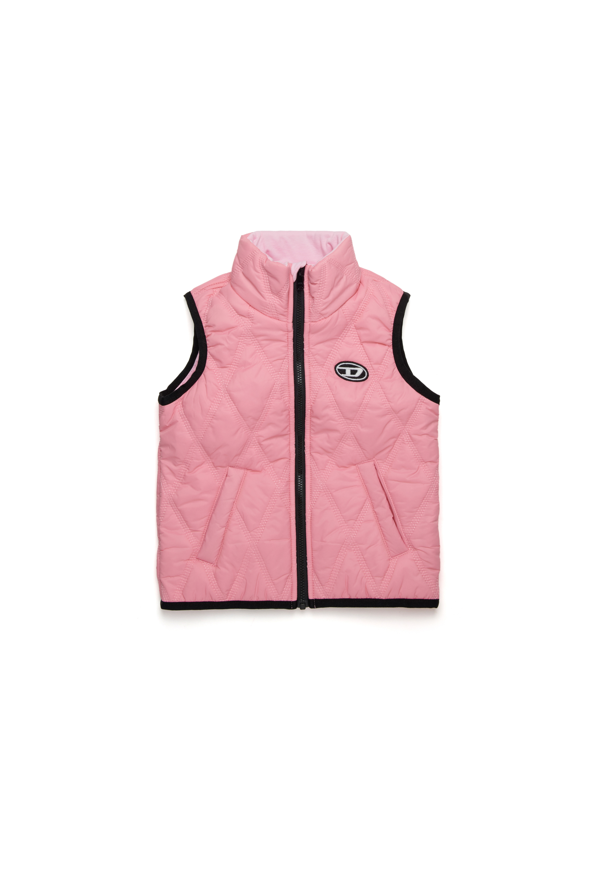 Diesel - JFOKKLOGONHB, Gilet matelassé avec empiècement Oval D Mixte in Rose - 1