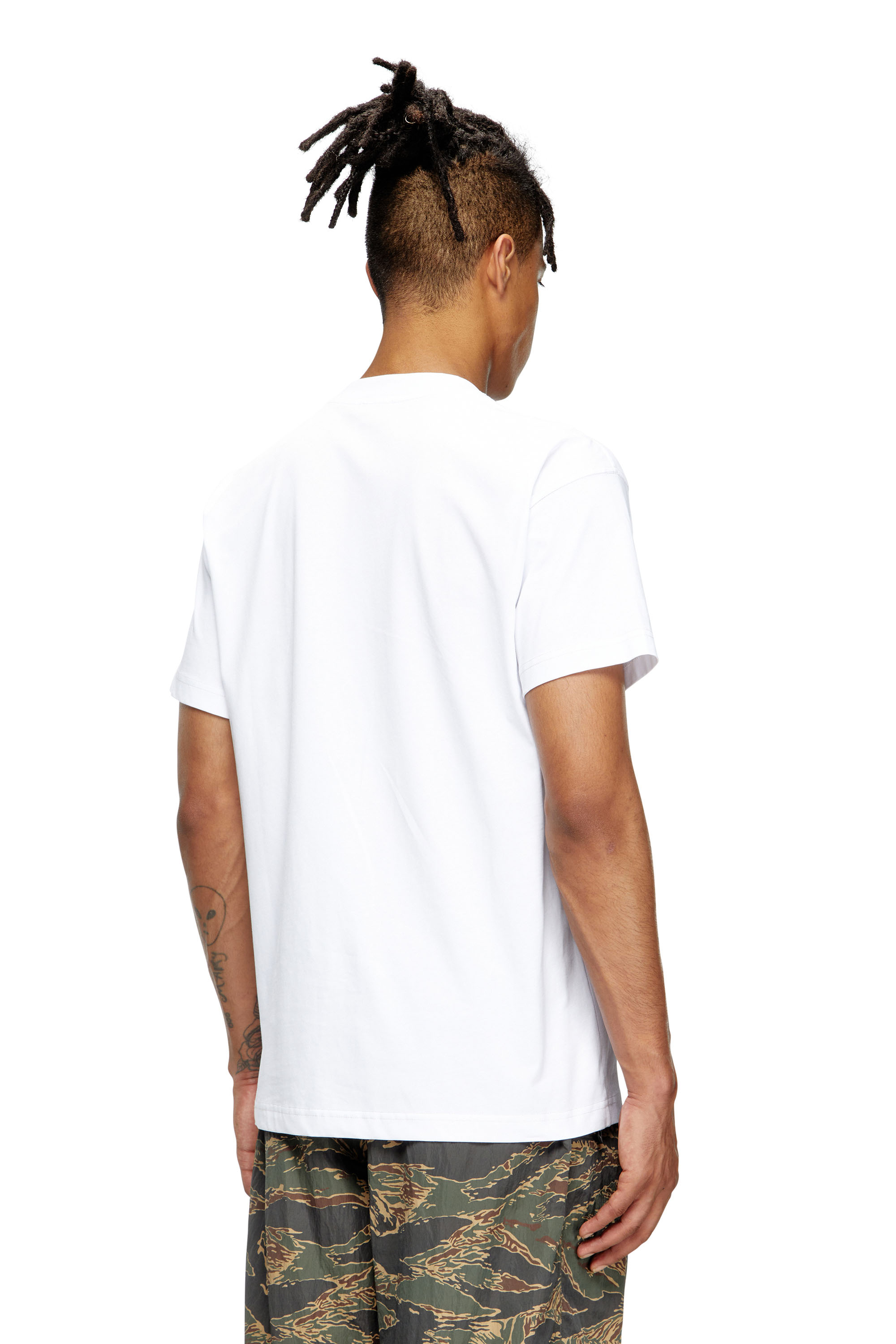 Diesel - T-NORM-T11, T-shirt avec logo Oval D Homme in Blanc - 4