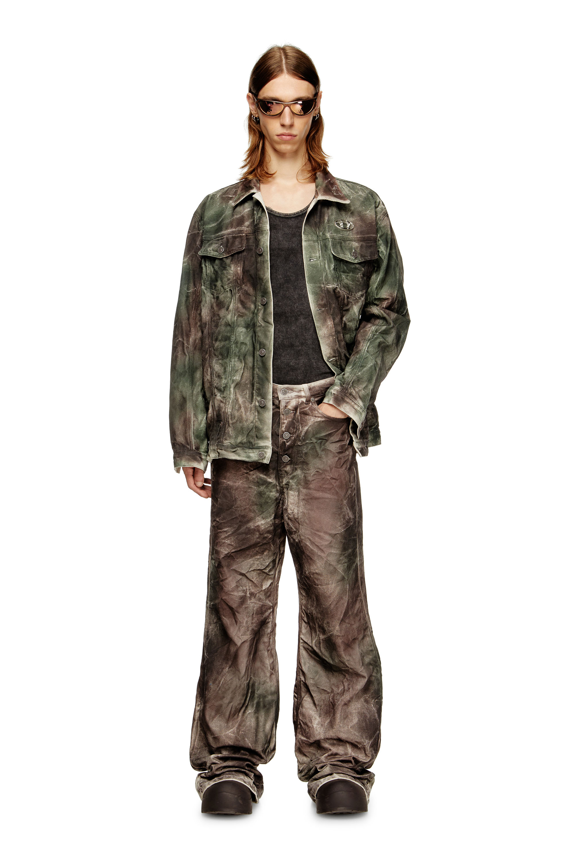 Diesel - P-THUG-PANT, Pantalon en toile camouflage froissée Mixte in Polychrome - 1