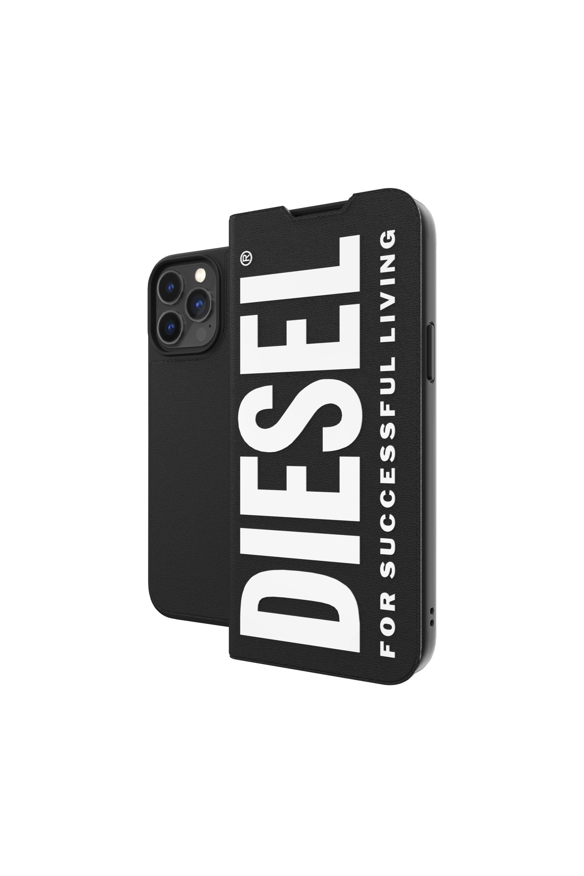 Diesel - 48275 BOOKLET CASE, &Eacute;tui folio pur iPhone 13 Pro Max Mixte in Noir - 1