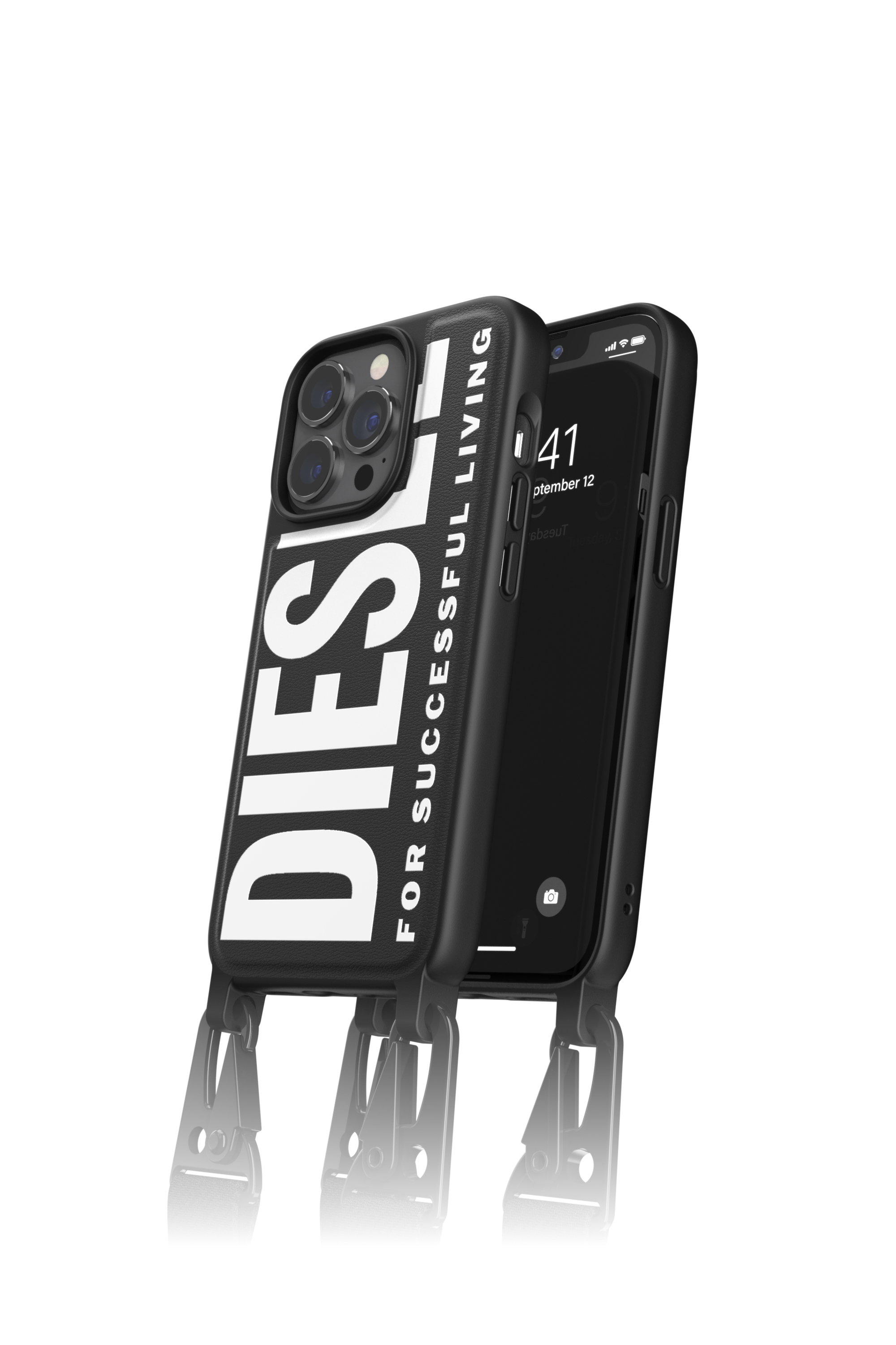 Diesel - 47169 NECKLACE CASE, Étui à collier pour iPhone 13/13 Pro Mixte in Noir - 1