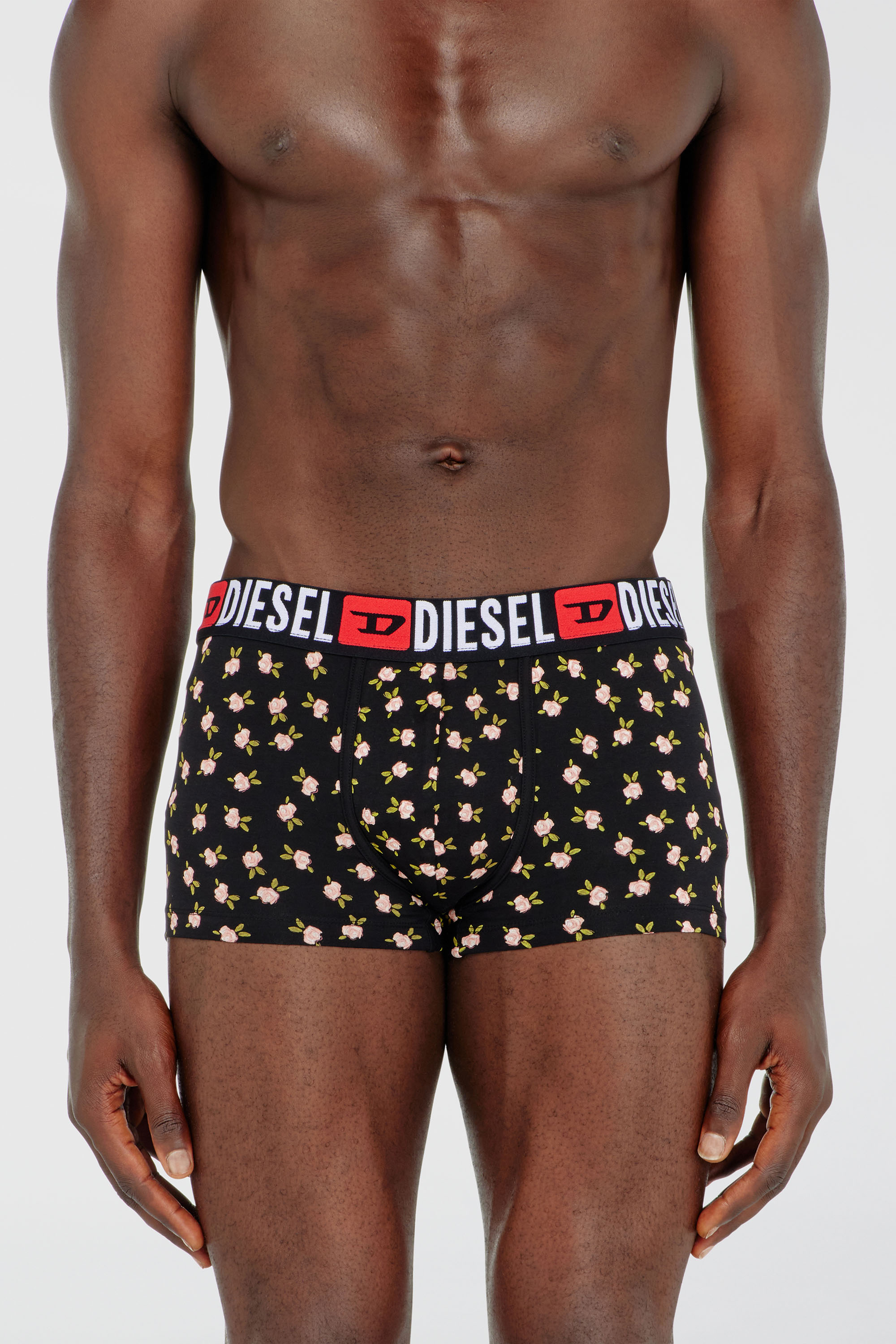 Diesel - UMBX-DAMIENTHREEPACK, Lot de trois trunks en coton stretch &agrave; motif floral Homme in Noir - 3