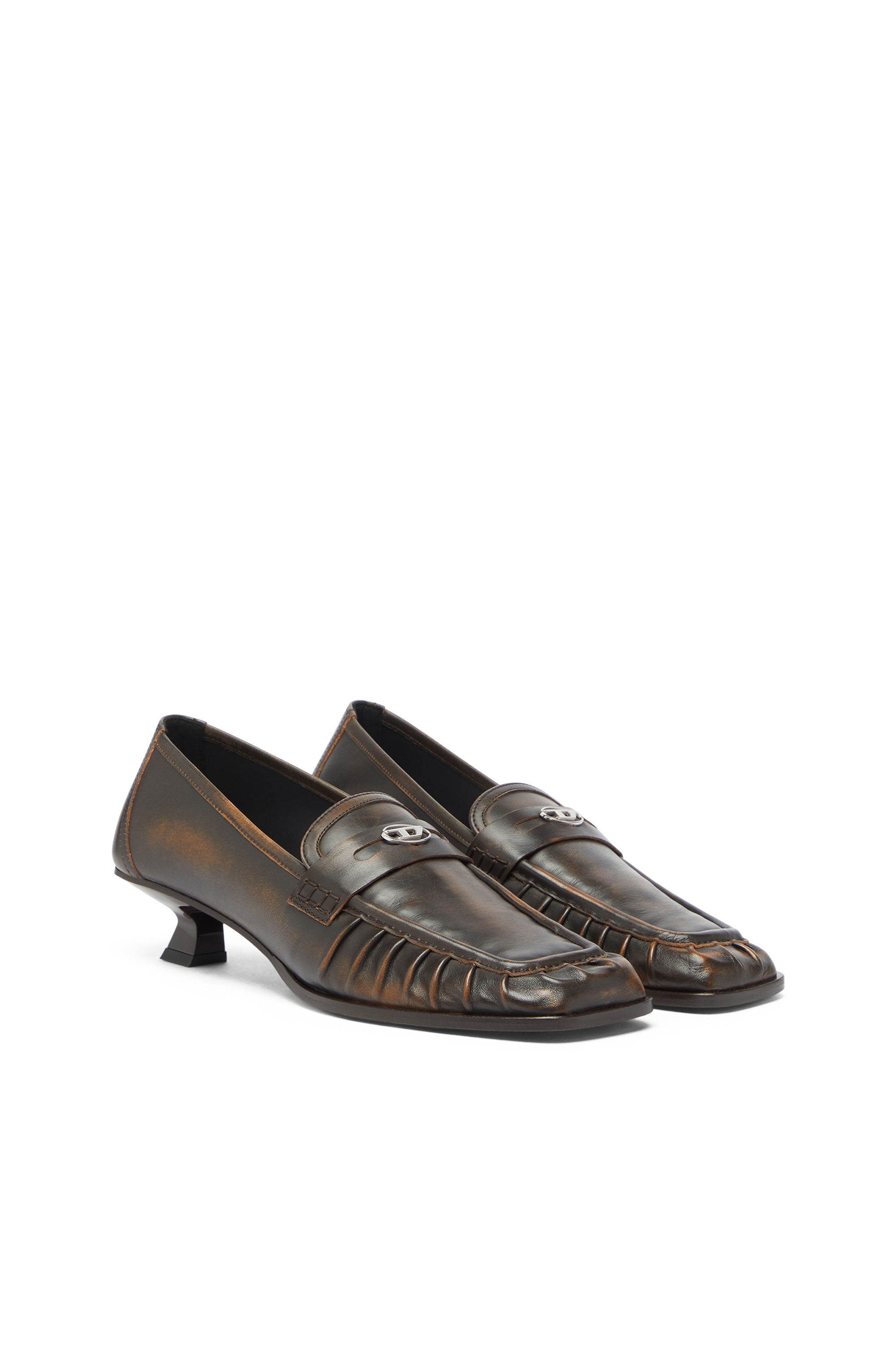 Diesel - D-AMBER MOC 30, D-Amber - Mocassins Penny en cuir Femme in Marron - 2