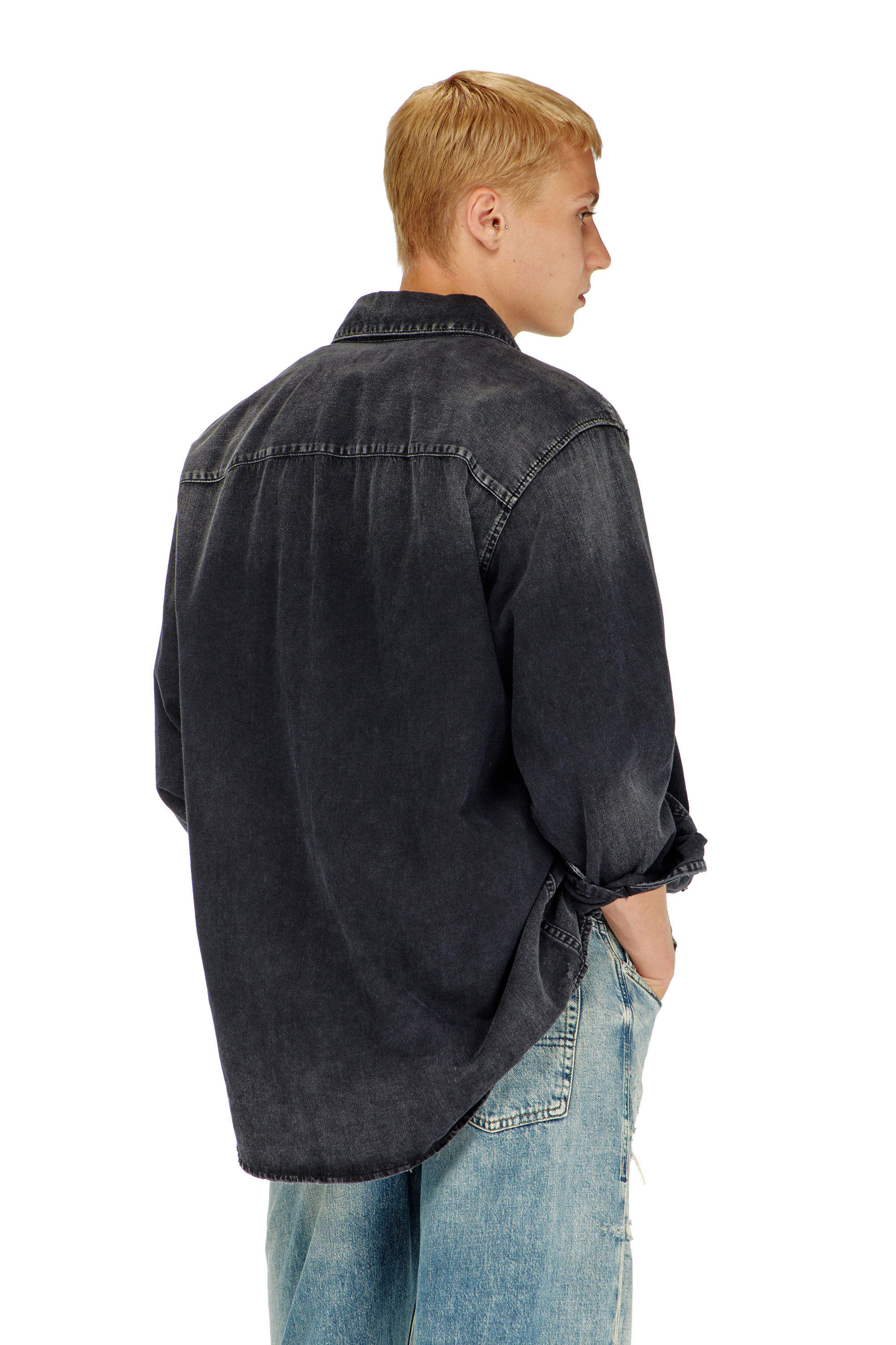 Diesel - D-SIMPLY, Chemise en denim &agrave; manches longues Homme in Noir - 4