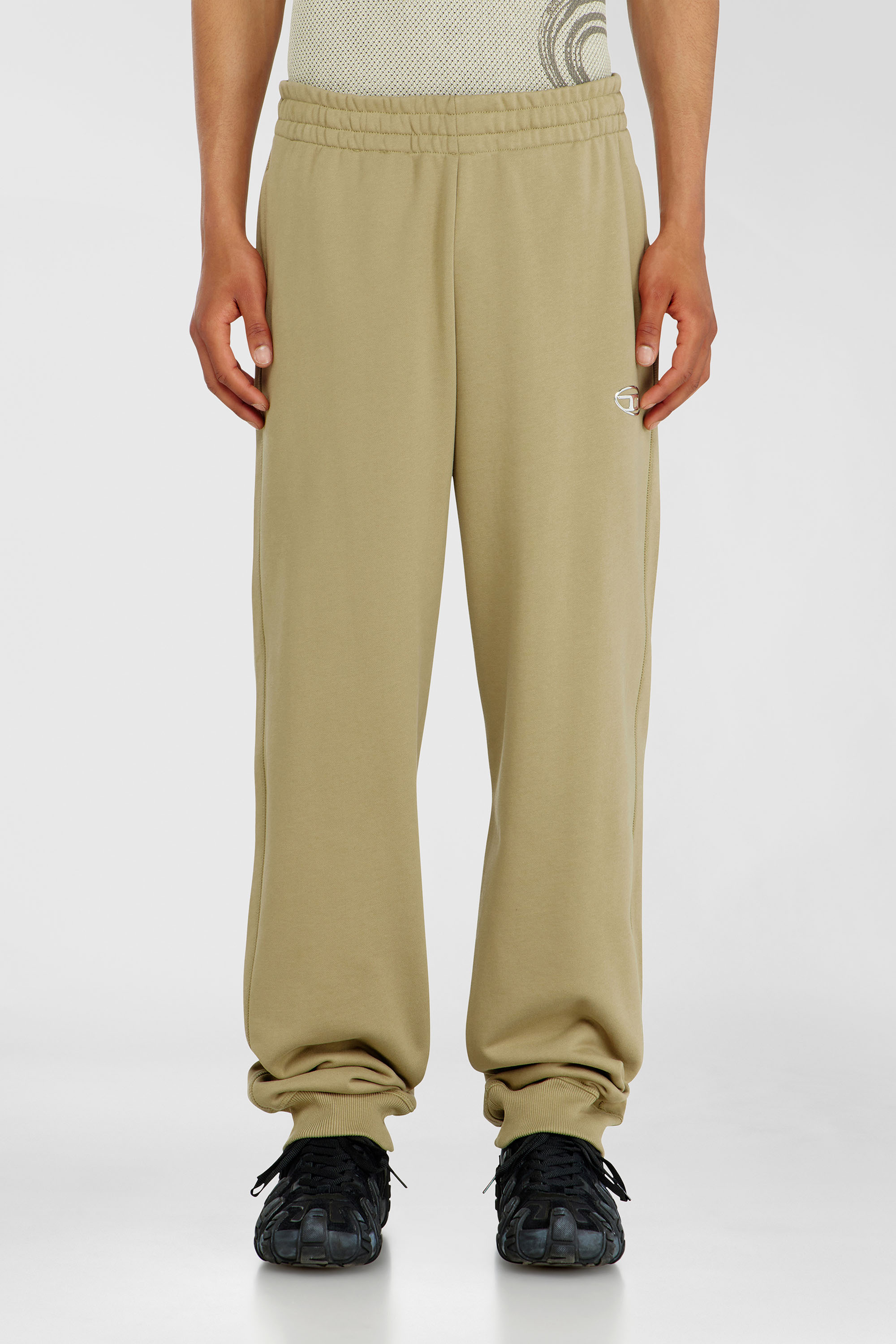 Diesel - P-MARKY-IOD, Pantalon en coton avec Oval D m&eacute;tallique Homme in Beige - 3