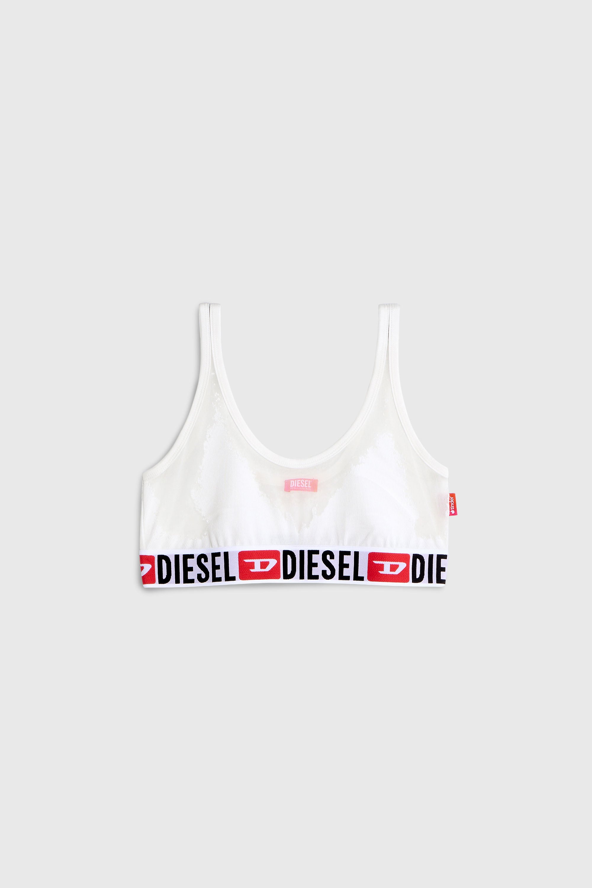 Diesel - PR-ORIBA-D-CORE, Bralette avec effet d&eacute;vor&eacute; transparent Femme in Blanc - 2