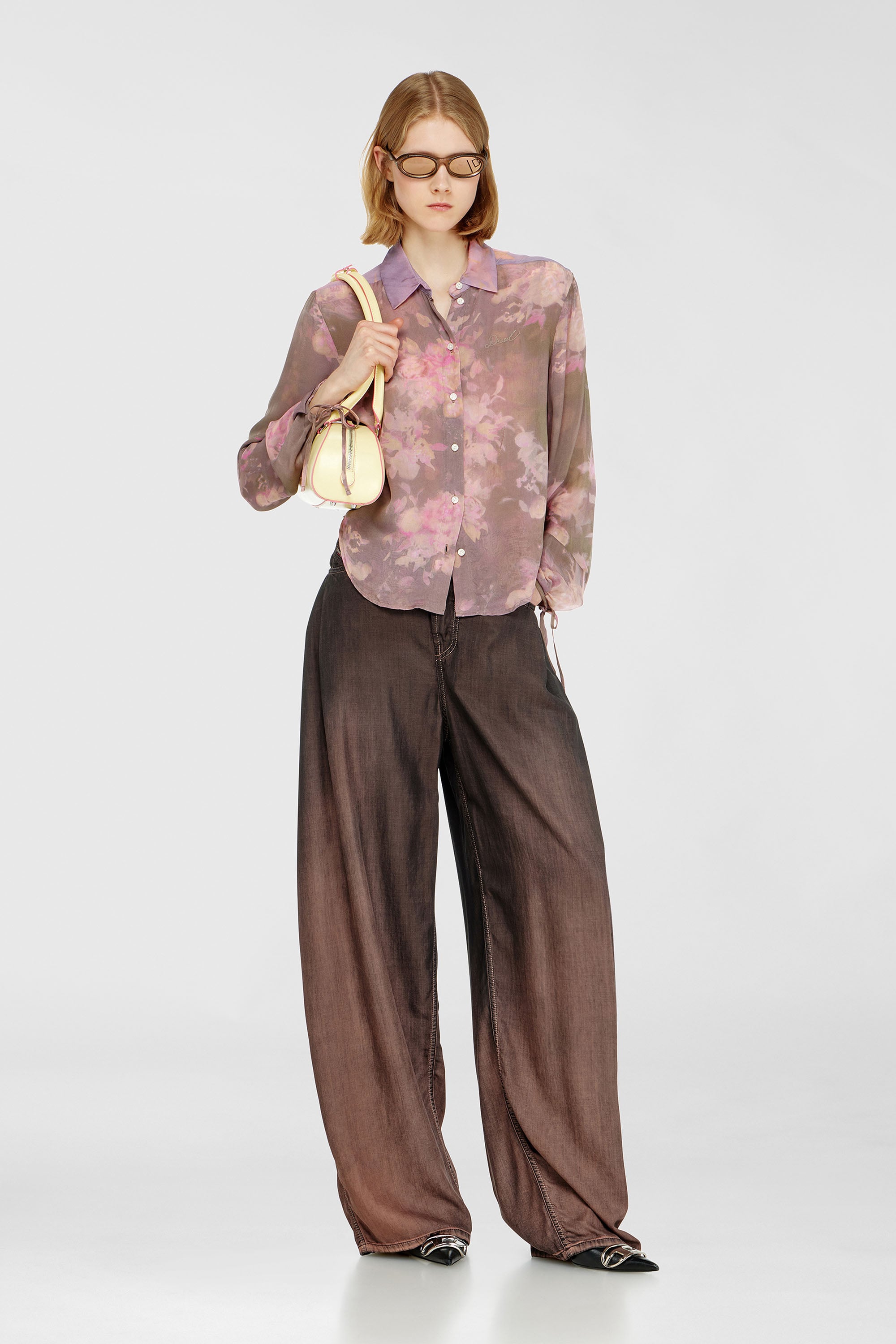 Diesel - C-LEVER, Chemisier en chiffon &agrave; imprim&eacute; floral all-over Femme in Polychrome - 1