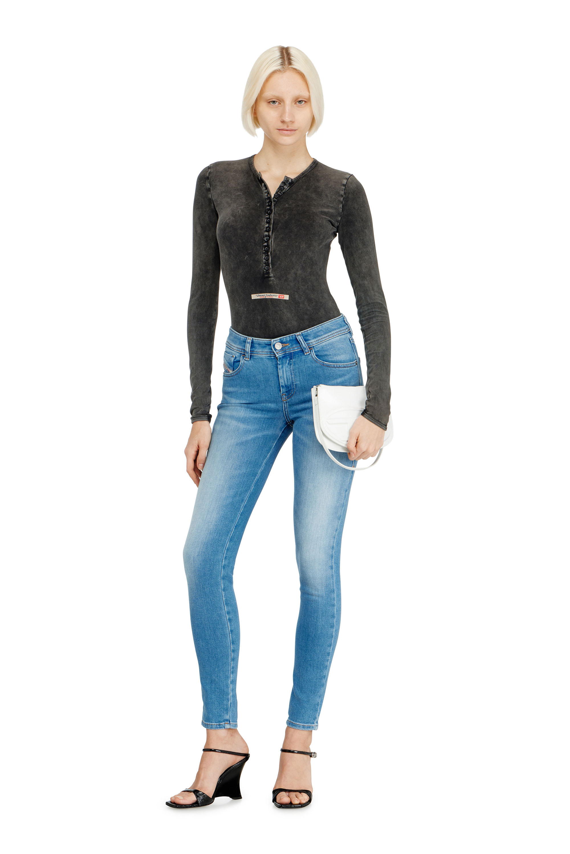 Diesel - Skinny Jeans 2017 Slandy 09L94 Femme, Bleu Clair - Image 1