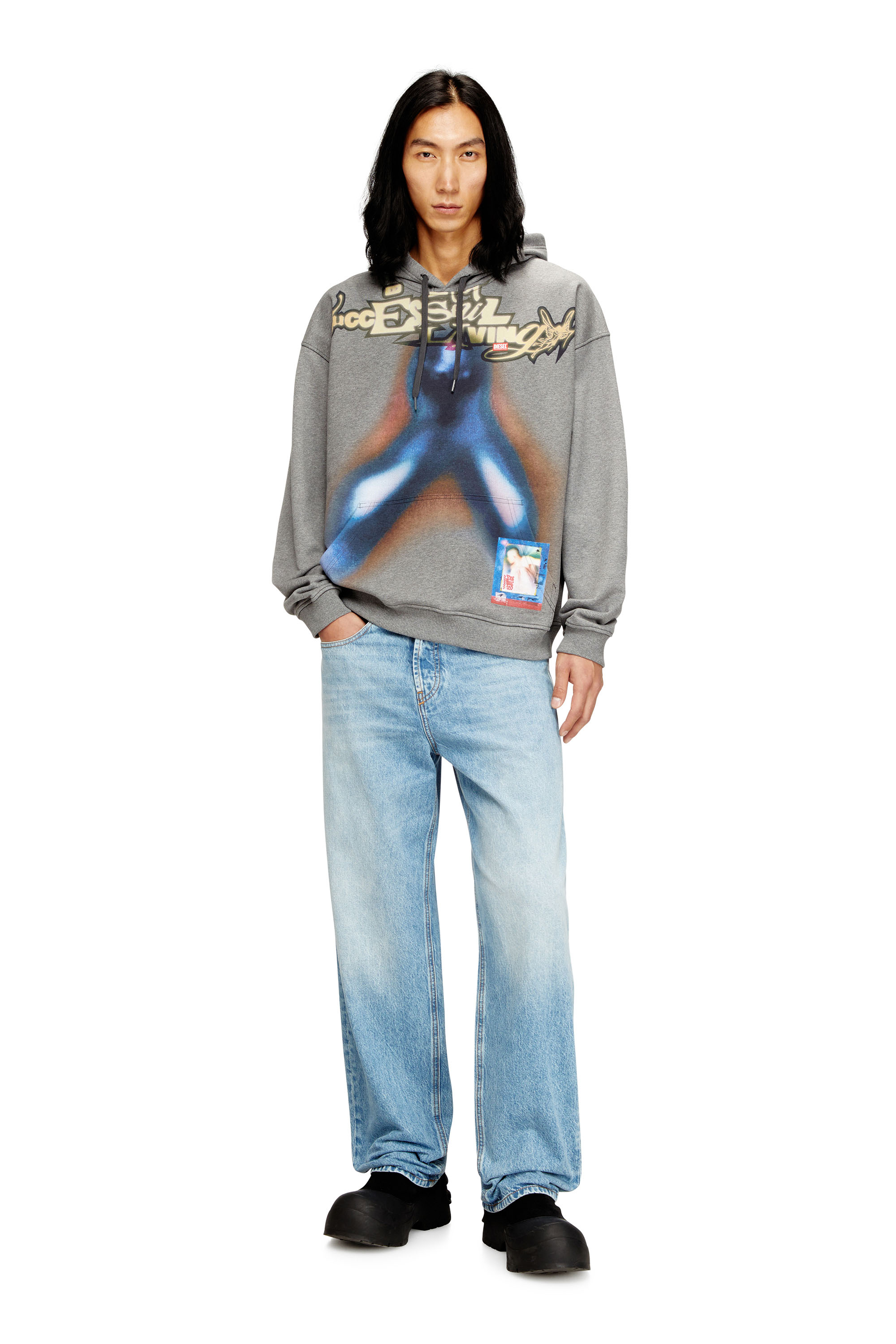 Diesel - S-BOXT-HOOD-V4, Sweat à capuche en coton avec impression numérique Homme in Polychrome - 2