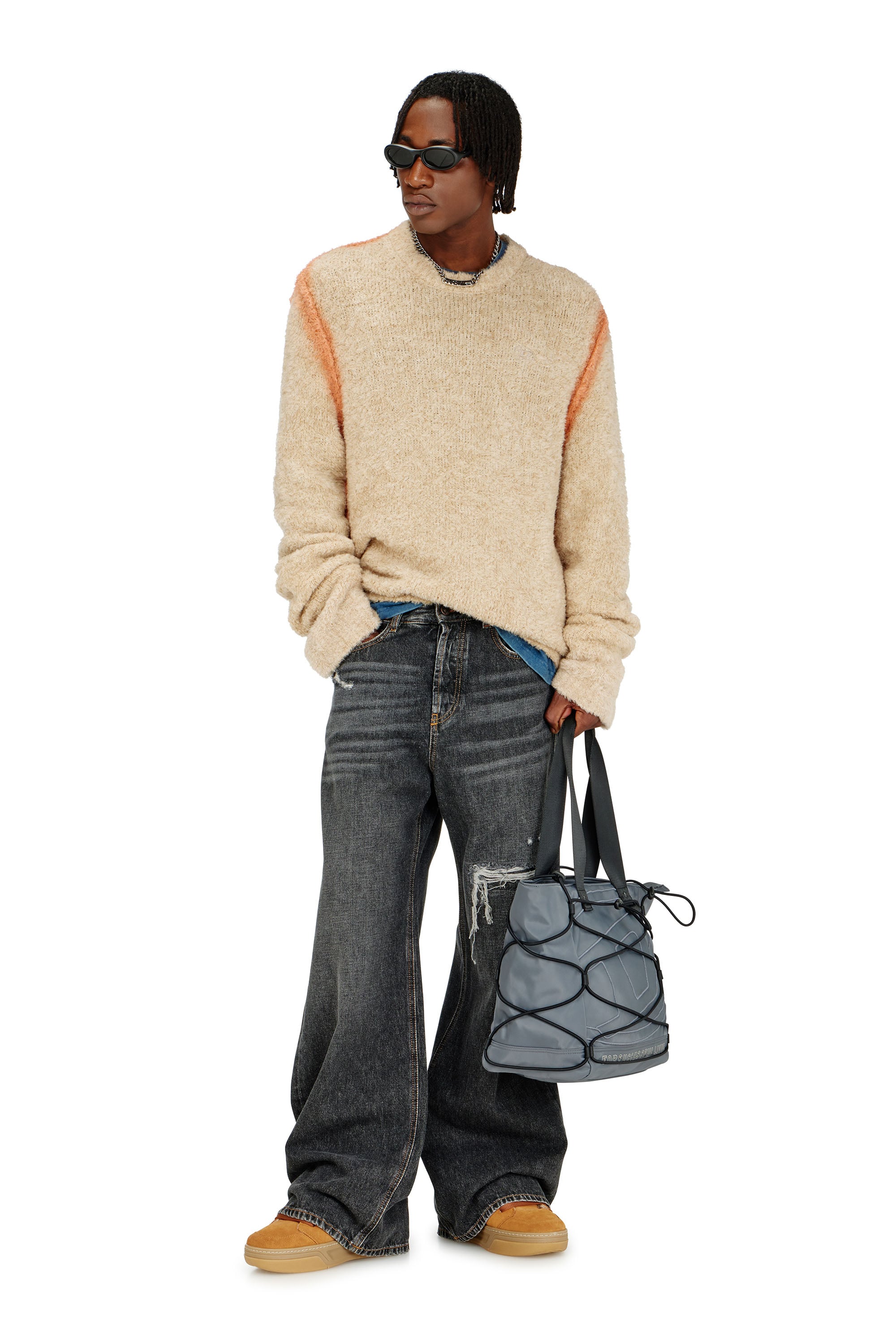 Diesel - Relaxed Jeans D-Rise 007DN Homme, Noir/Gris fonc&eacute; - Image 1