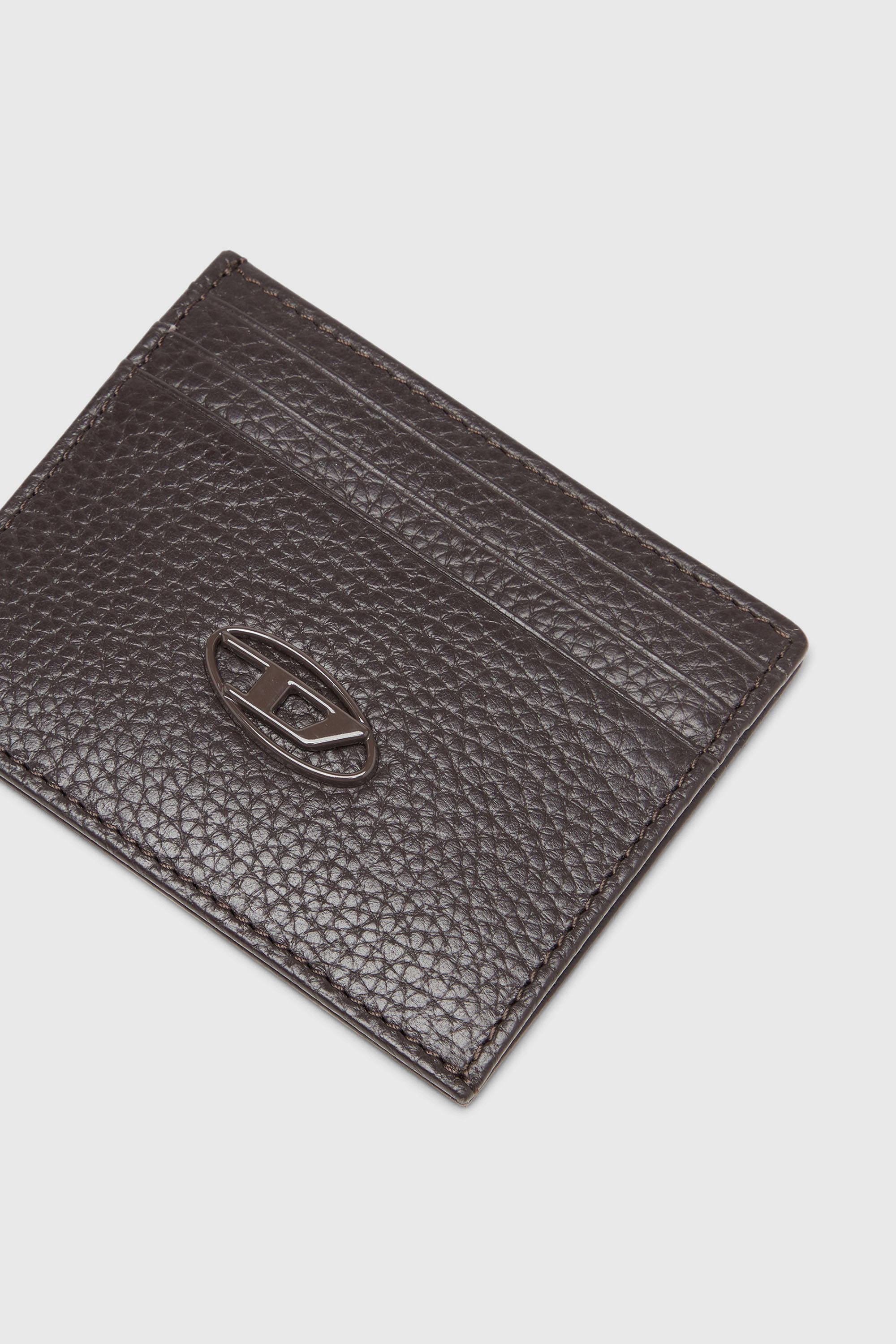 Diesel - CARD CASE, Porte-cartes en cuir grain&eacute; Homme in Marron - 4