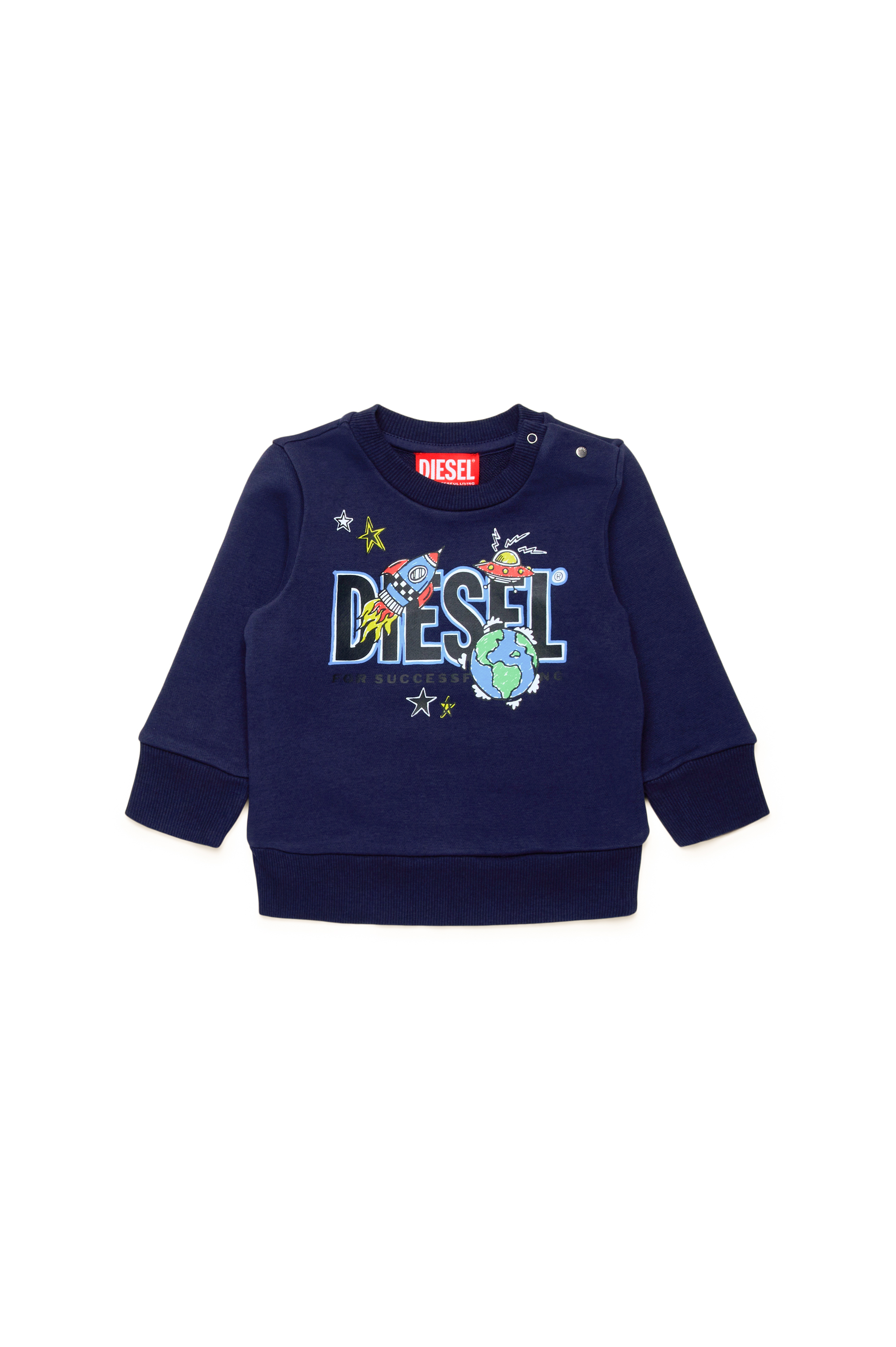 Diesel - SBAMBYB, Sweat-shirt avec logo fusée Homme in Bleu - 1