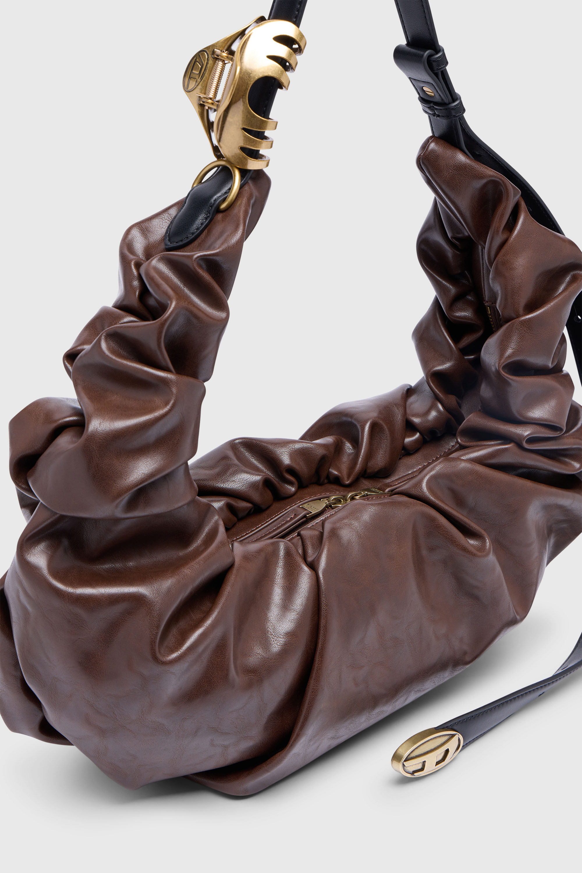 Diesel - GRAB-D HOBO L, Grab-D-Grand sac hobo froiss&eacute; Femme in Marron - 6
