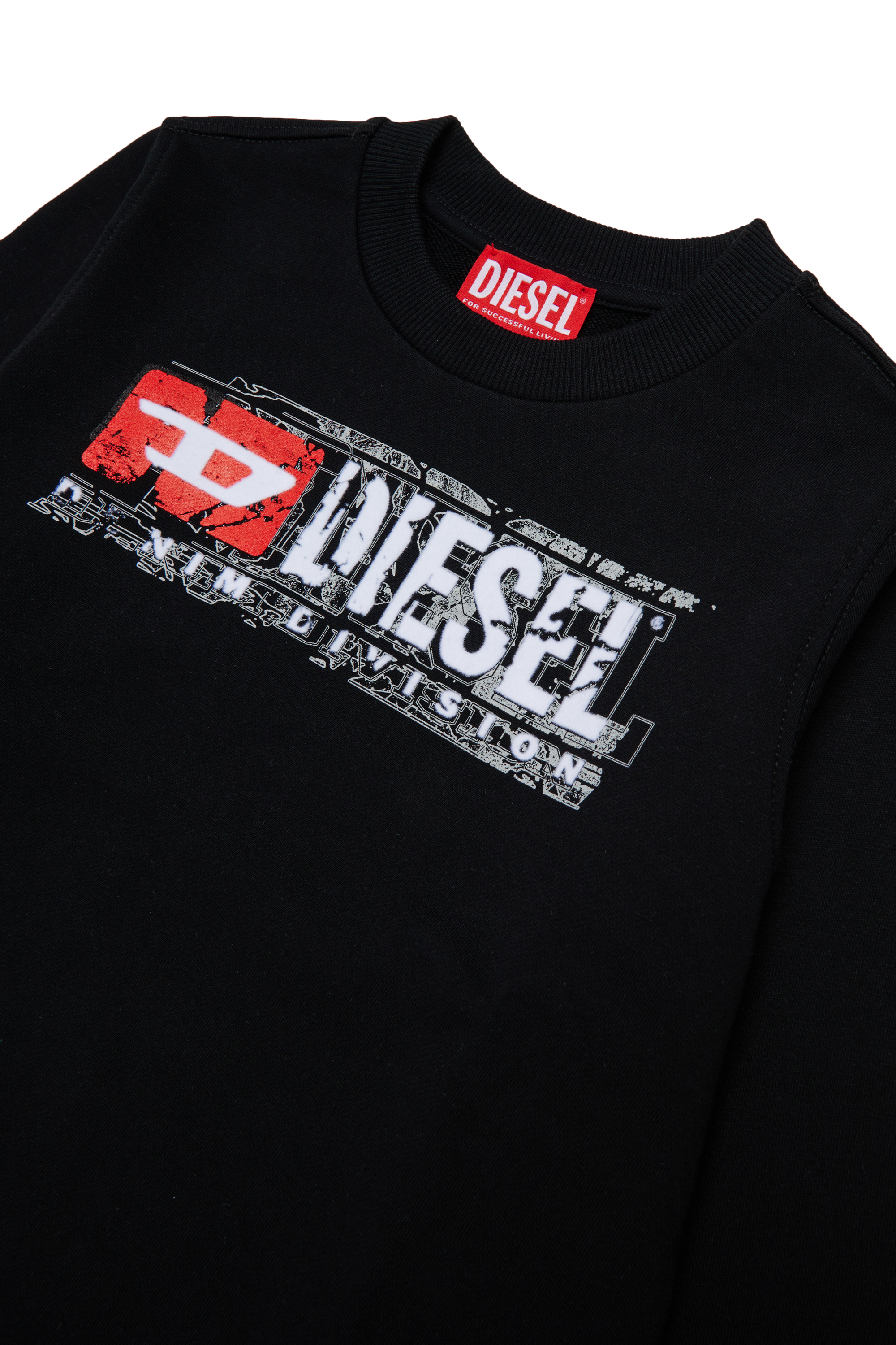 Diesel - SLOMIX, Man's Sweatshirt with distressed-effect logo in Black - 3