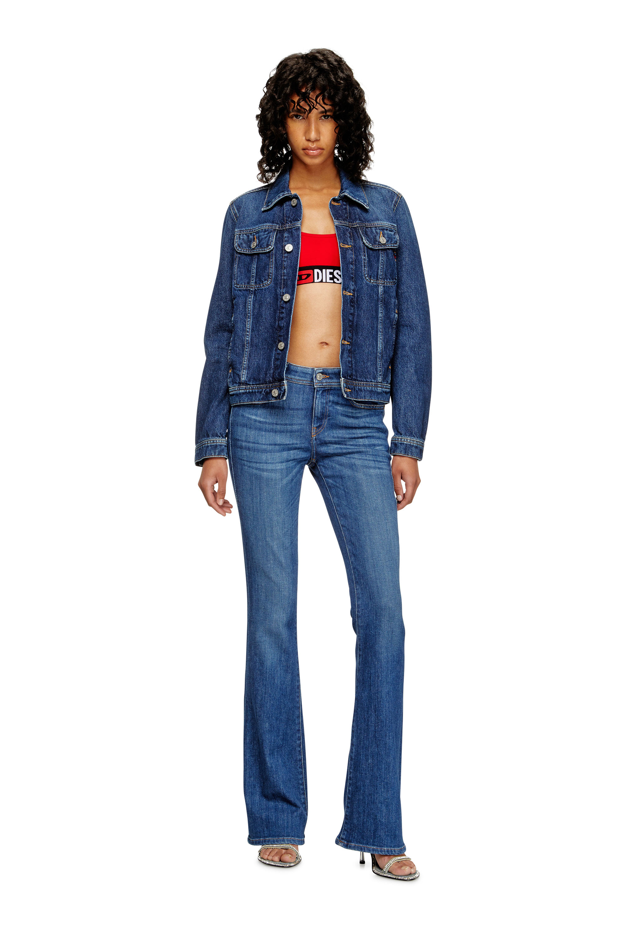 Diesel - UFSB-ORIBA, Bralette avec bande logo Femme in Rouge - 4