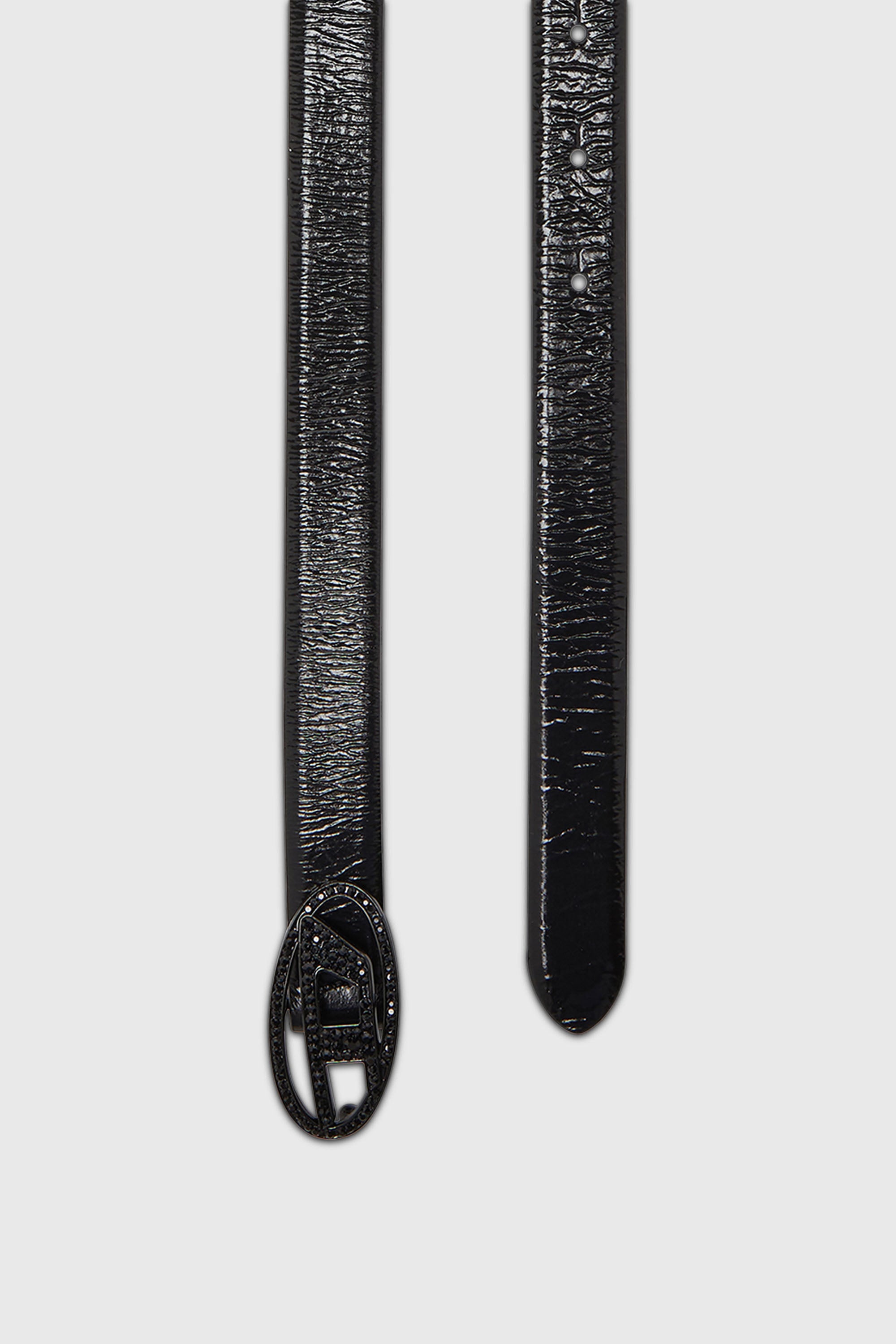 Diesel - B-1DR STRASS 20, Ceinture 2 cm en cuir avec boucle de cristal Femme in Noir - 2