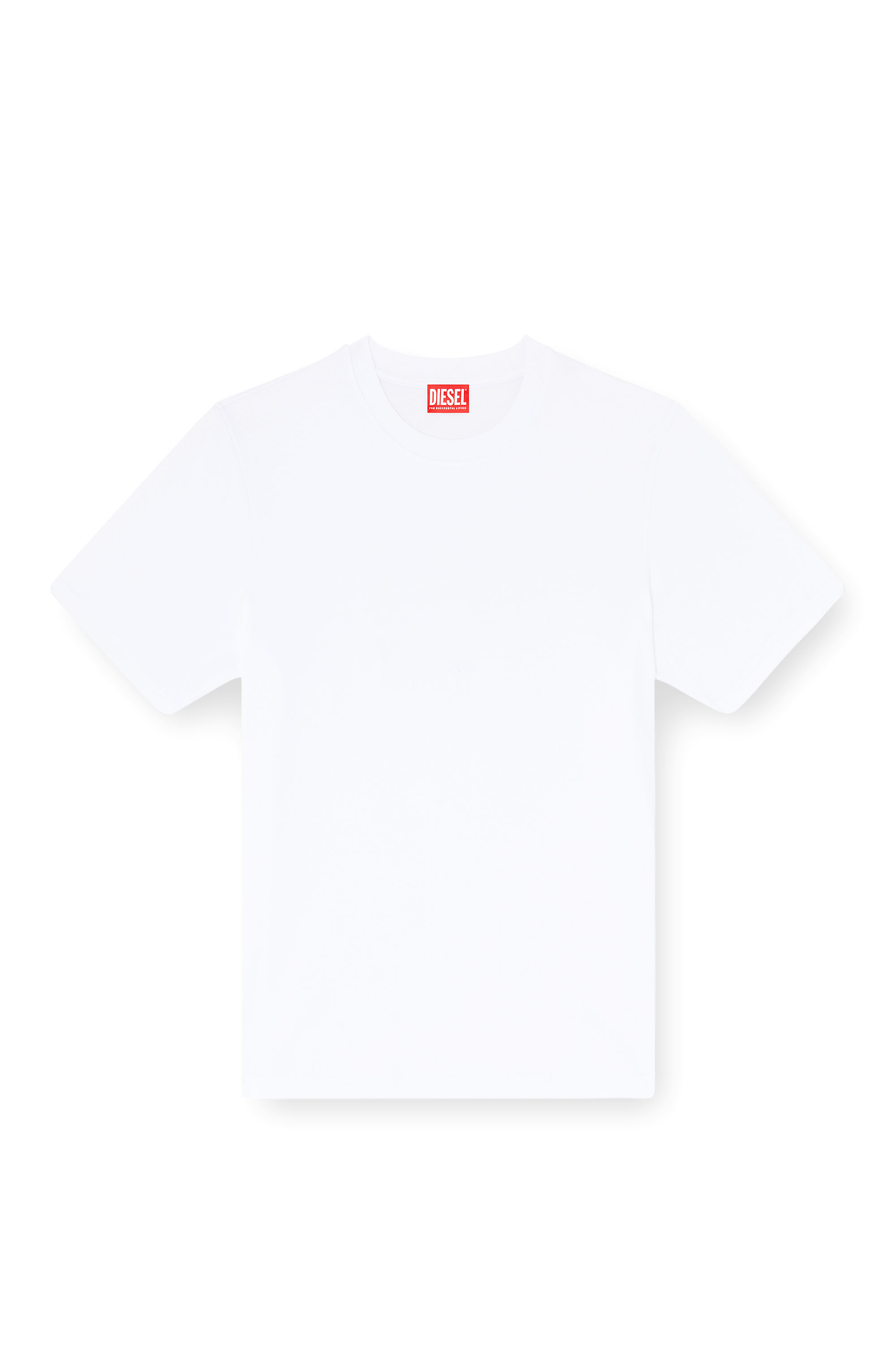Diesel - T-ADJUST-AA2, T-shirt en interlock de coton avec logo brod&eacute; Homme in Blanc - 2