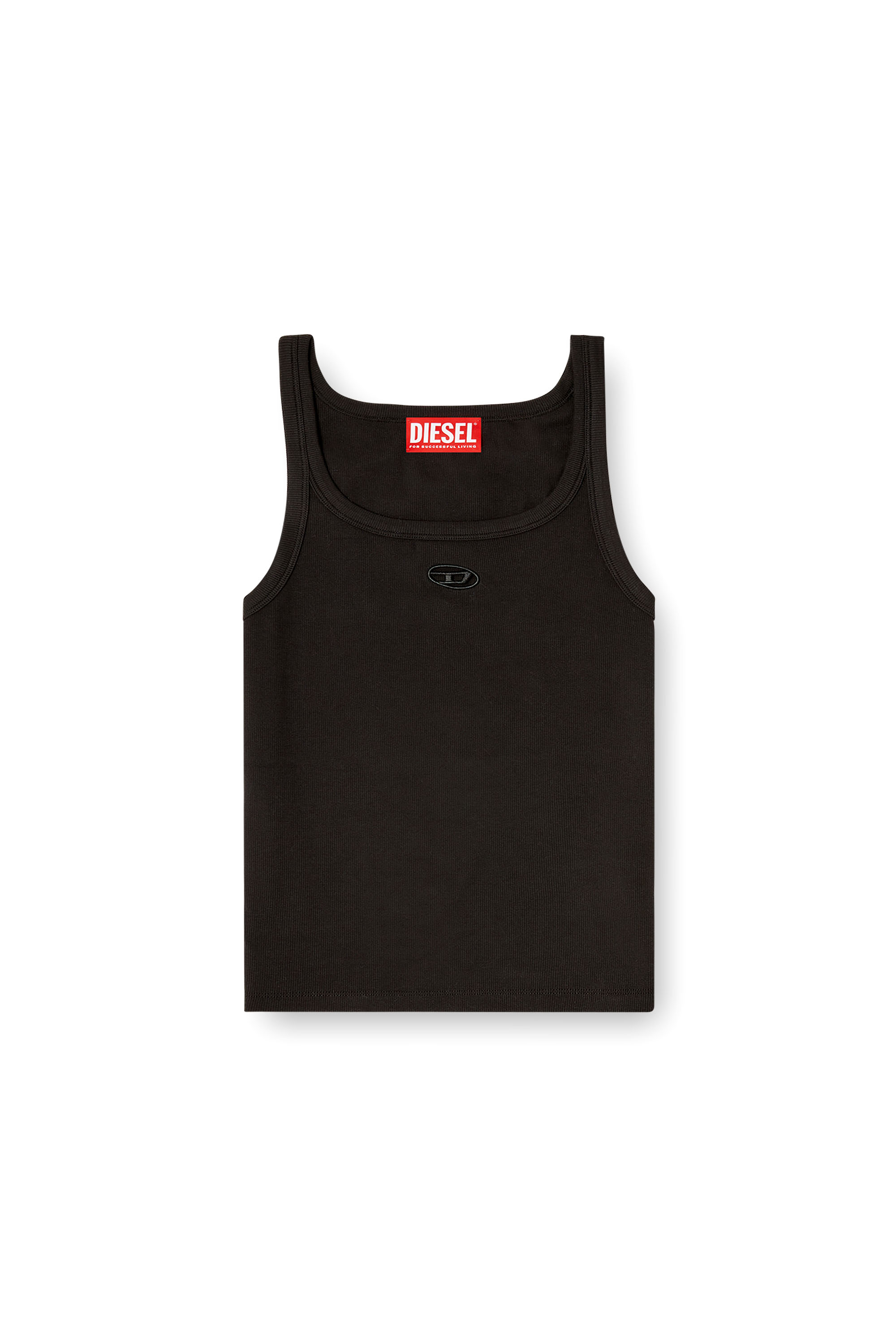 Diesel - T-WIFE-OD, D&eacute;bardeur slim avec Oval D d&eacute;coup&eacute; au laser Femme in Noir - 2