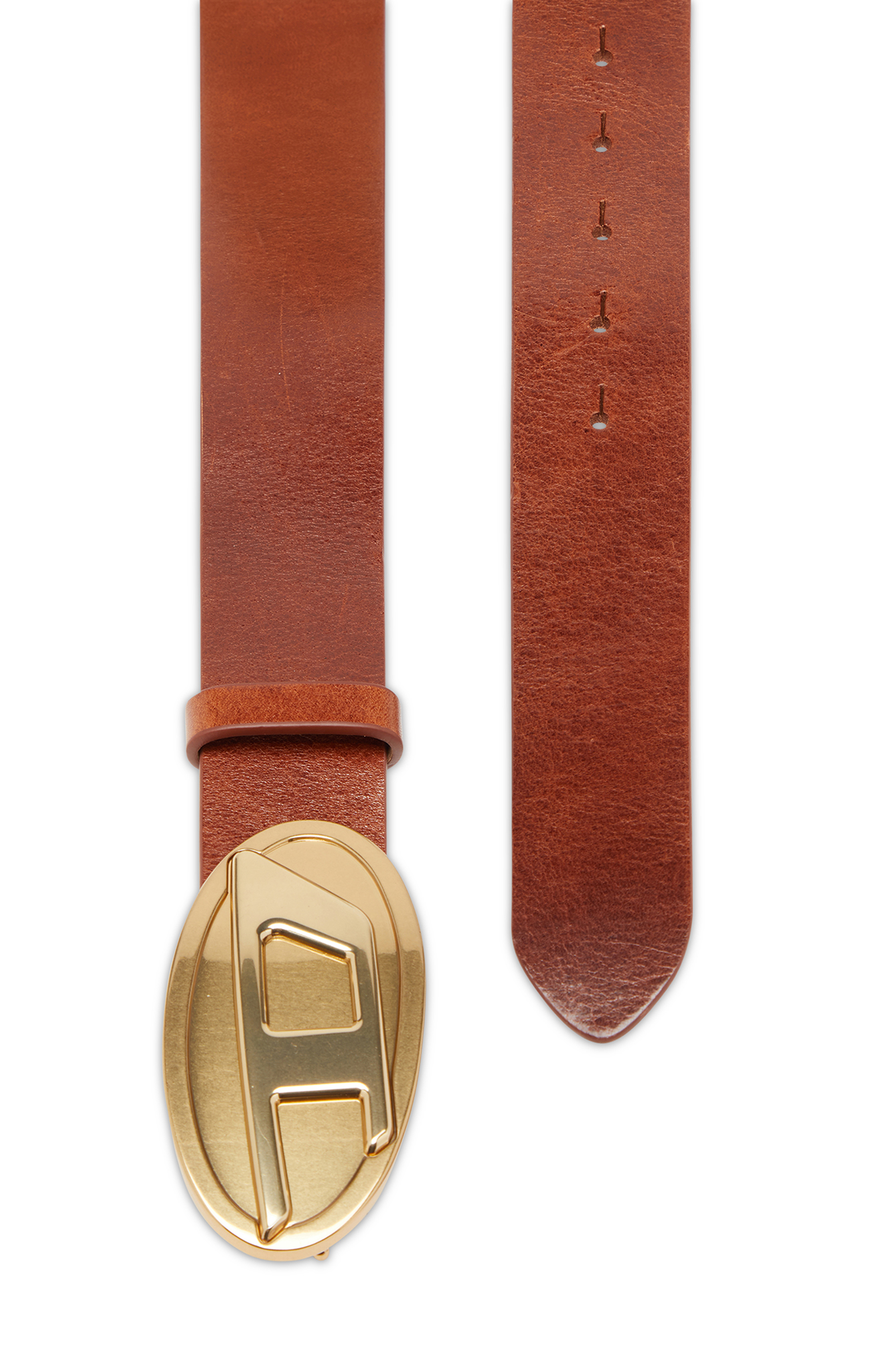 Diesel - B-1DR 2.0, Ceinture en cuir de 4 cm avec plaque Oval D Femme in Polychrome - 2
