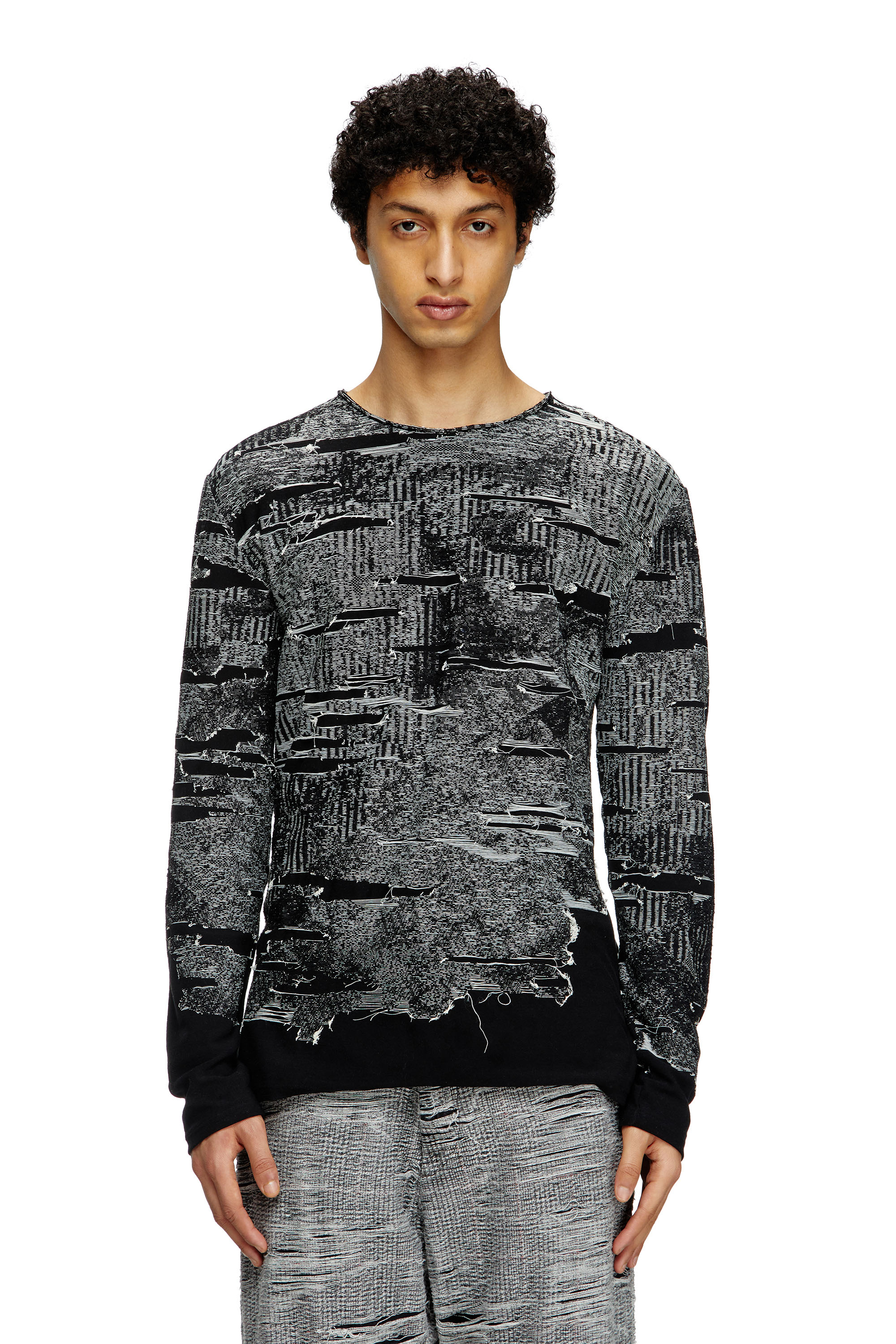 Diesel - K-CADMO, Pull avec effet vieilli Homme in Noir - 1