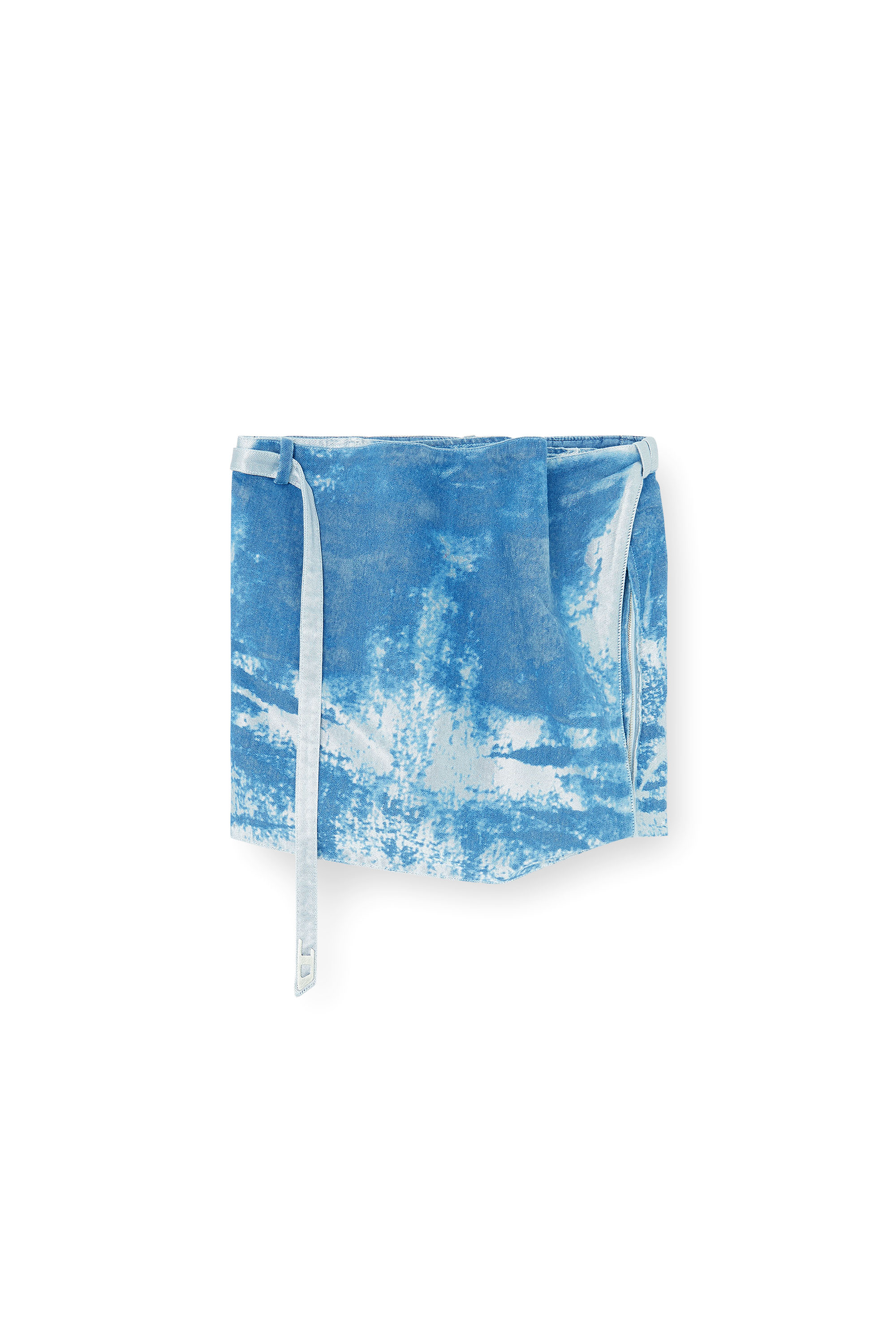 Diesel - DE-SANDIE-FSI, Haut sans manches en denim satin&eacute;e color&eacute; Femme in Bleu - 3