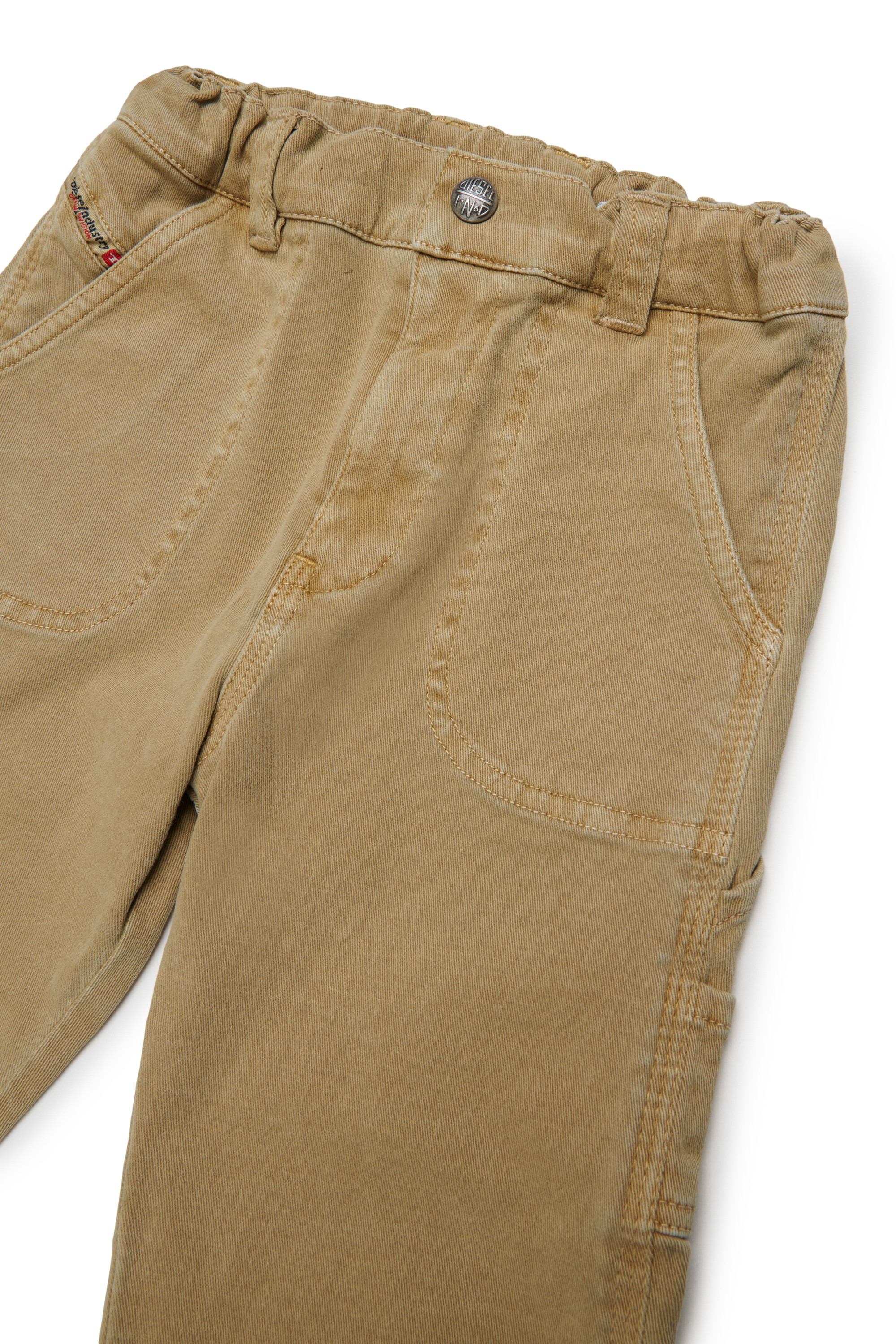Diesel - PELINIB, Pantalon style workwear en coton stretch Homme in Marron - 3