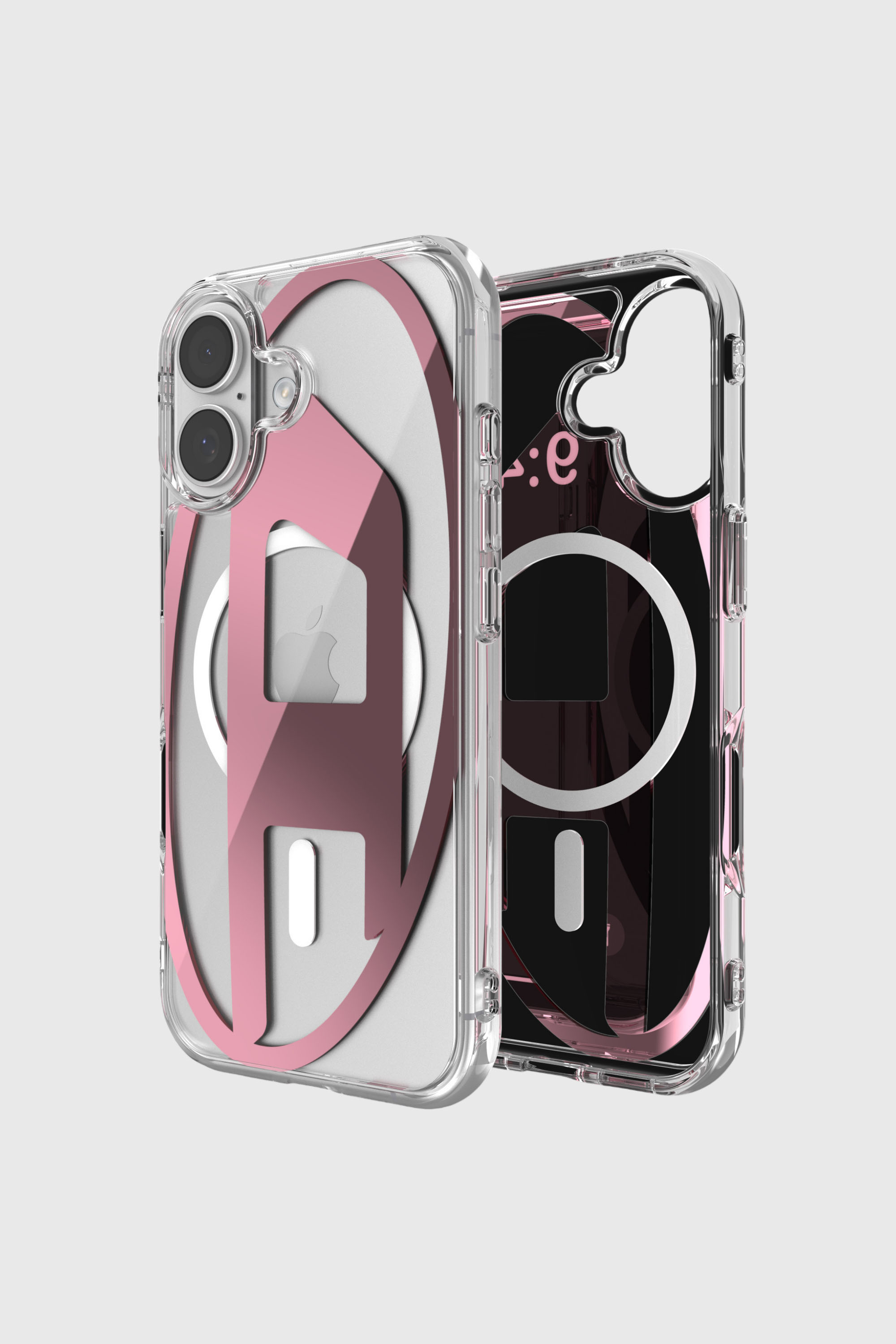 Diesel - 60419 AOP CASE, Unisex's Oval D metallic case with magsafe for iPhone 17 in Pink - 1