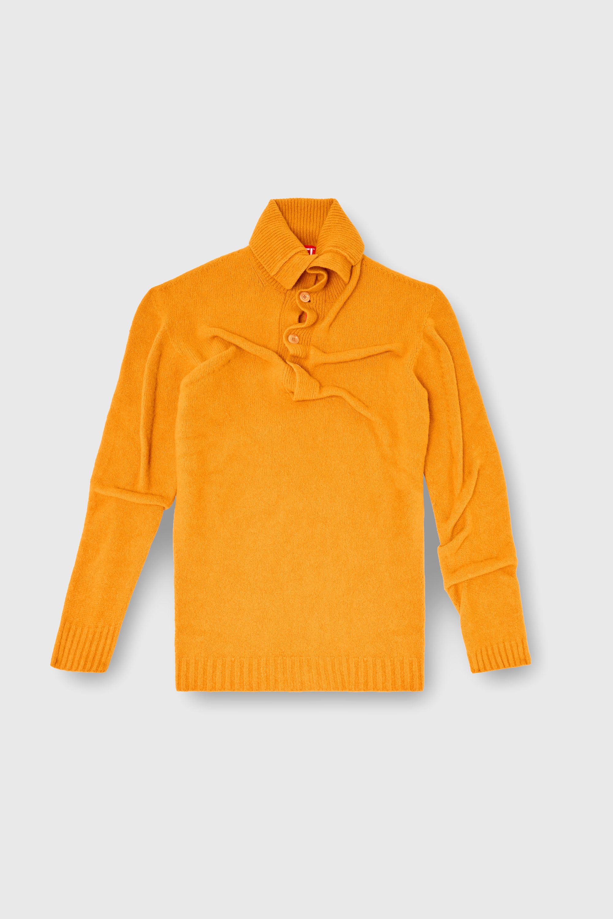 Diesel - K-ANDREW, Pull col boutonnage en maille bouillie froiss&eacute;e Homme in Orange - 2