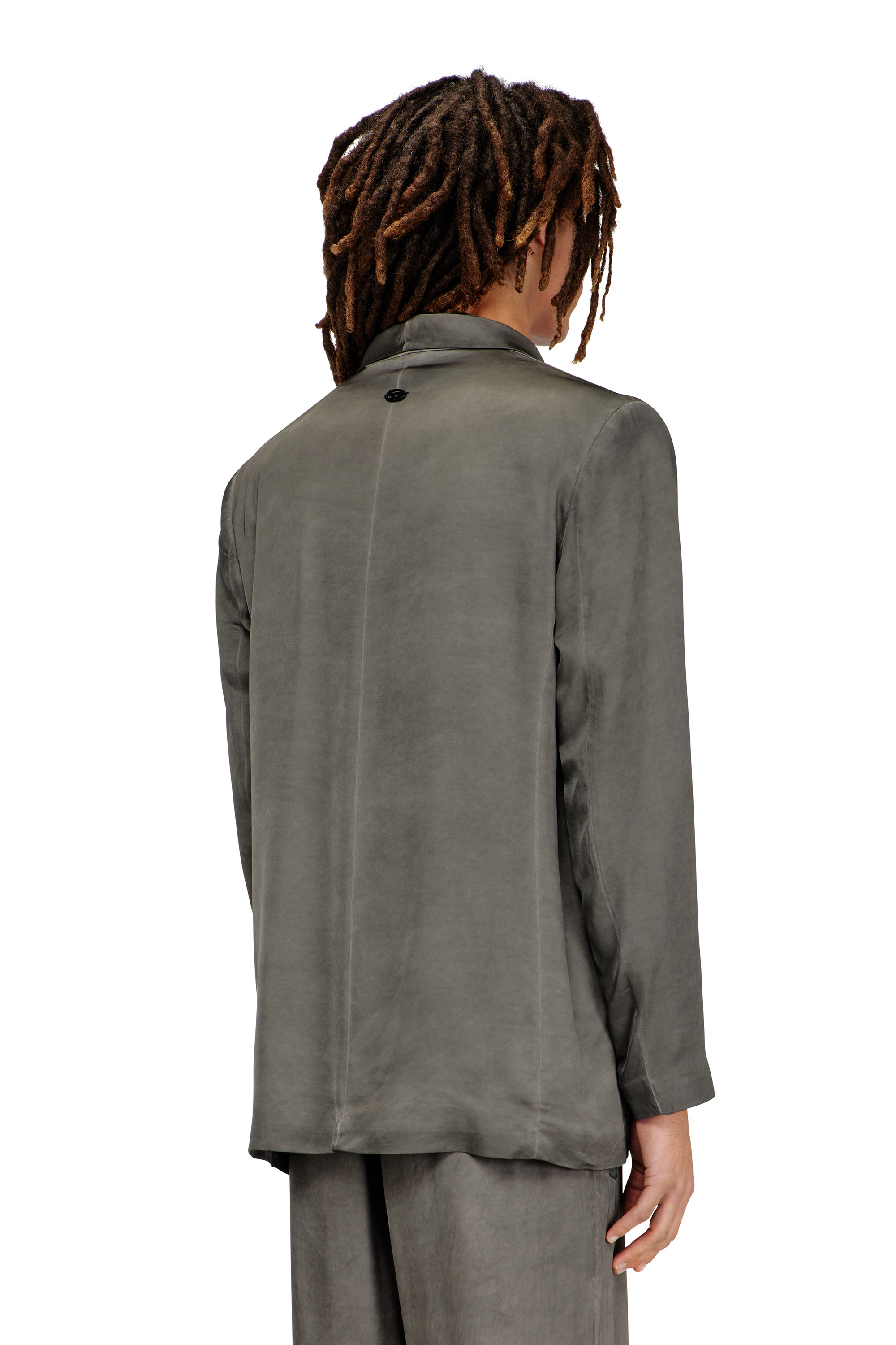 Diesel - J-ARMAN-ALBG, Blazer en viscose fluide trait&eacute;e Homme in Gris - 4