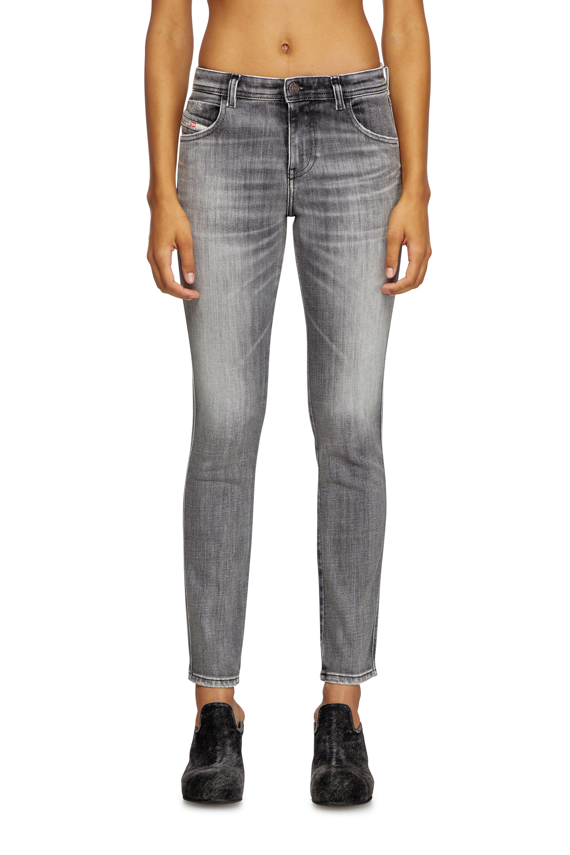 Diesel - Skinny Jeans 2015 Babhila 09J29 Femme, Gris - Image 1