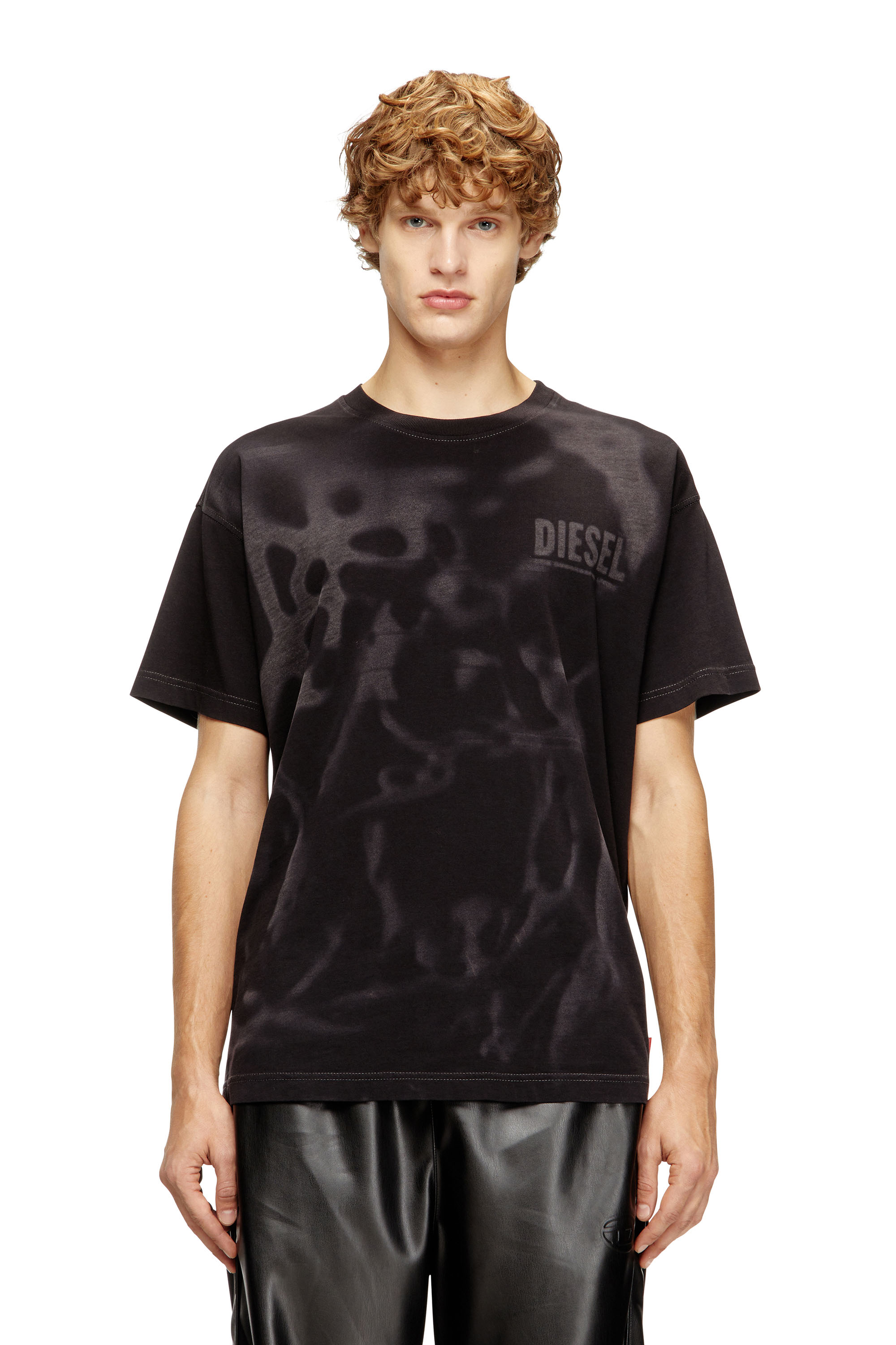 Diesel - T-NORM-V7, T-shirt en coton avec impression laser Homme in Noir - 1