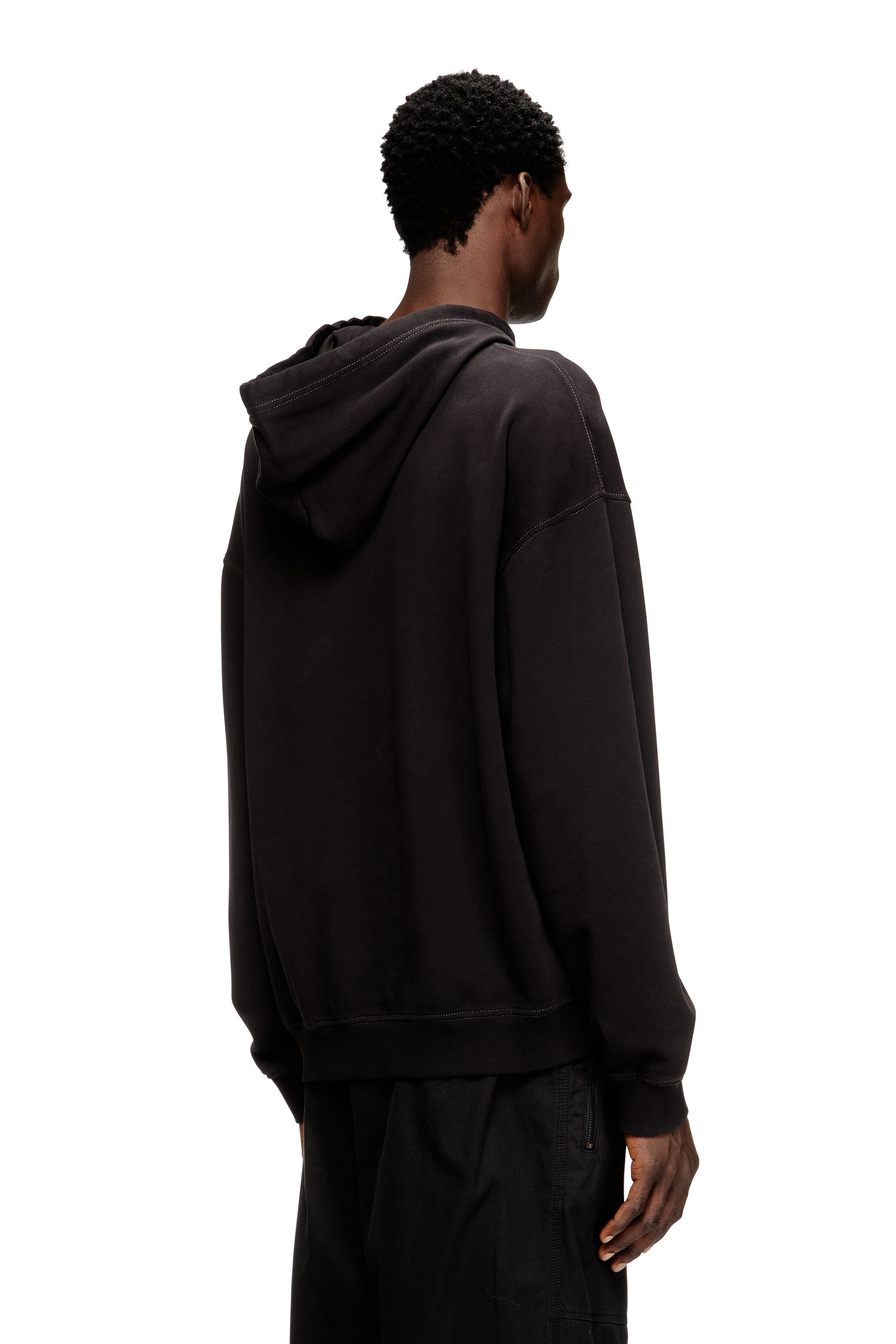 Diesel - S-BOXT-HOOD-V2, Sweat à capuche en coton avec imprimés au laser Homme in Noir - 4