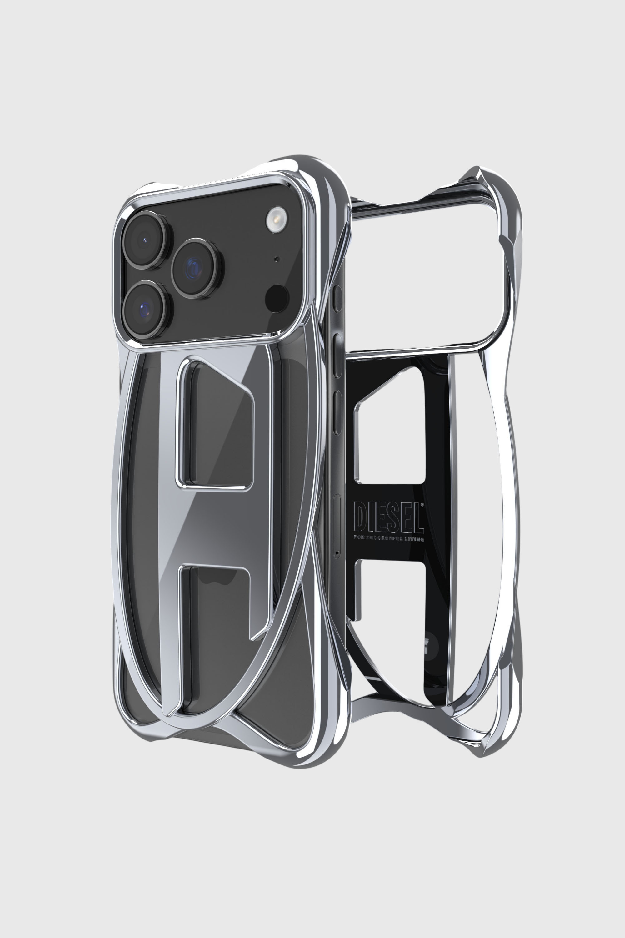 Diesel - 60445  D FRAME CASE, Unisex's Caged D glossy case for iPhone 17 Pro in Dark grey - 1