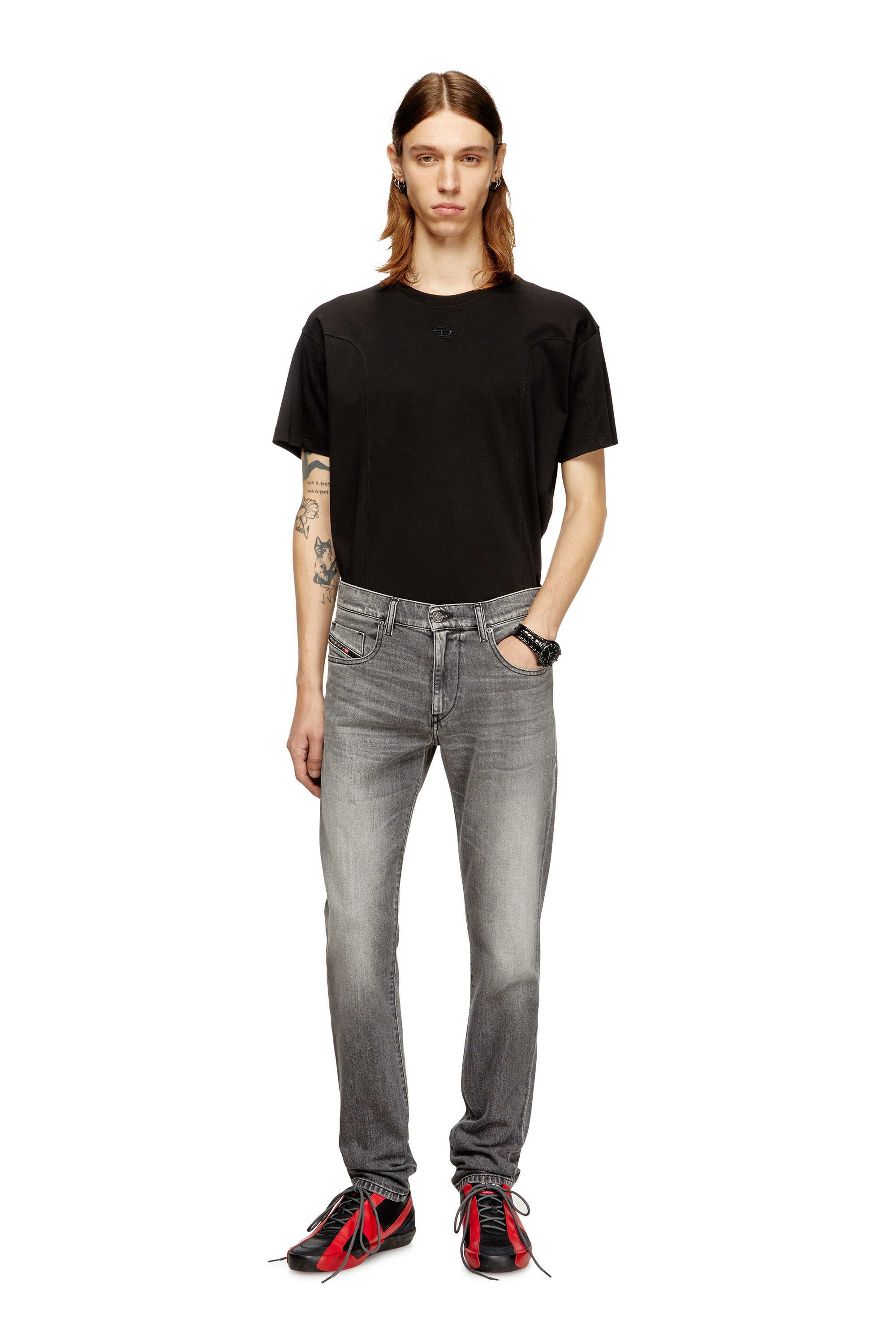 Diesel - Slim Jeans 2019 D-Strukt 09M30 Homme, Gris - Image 2