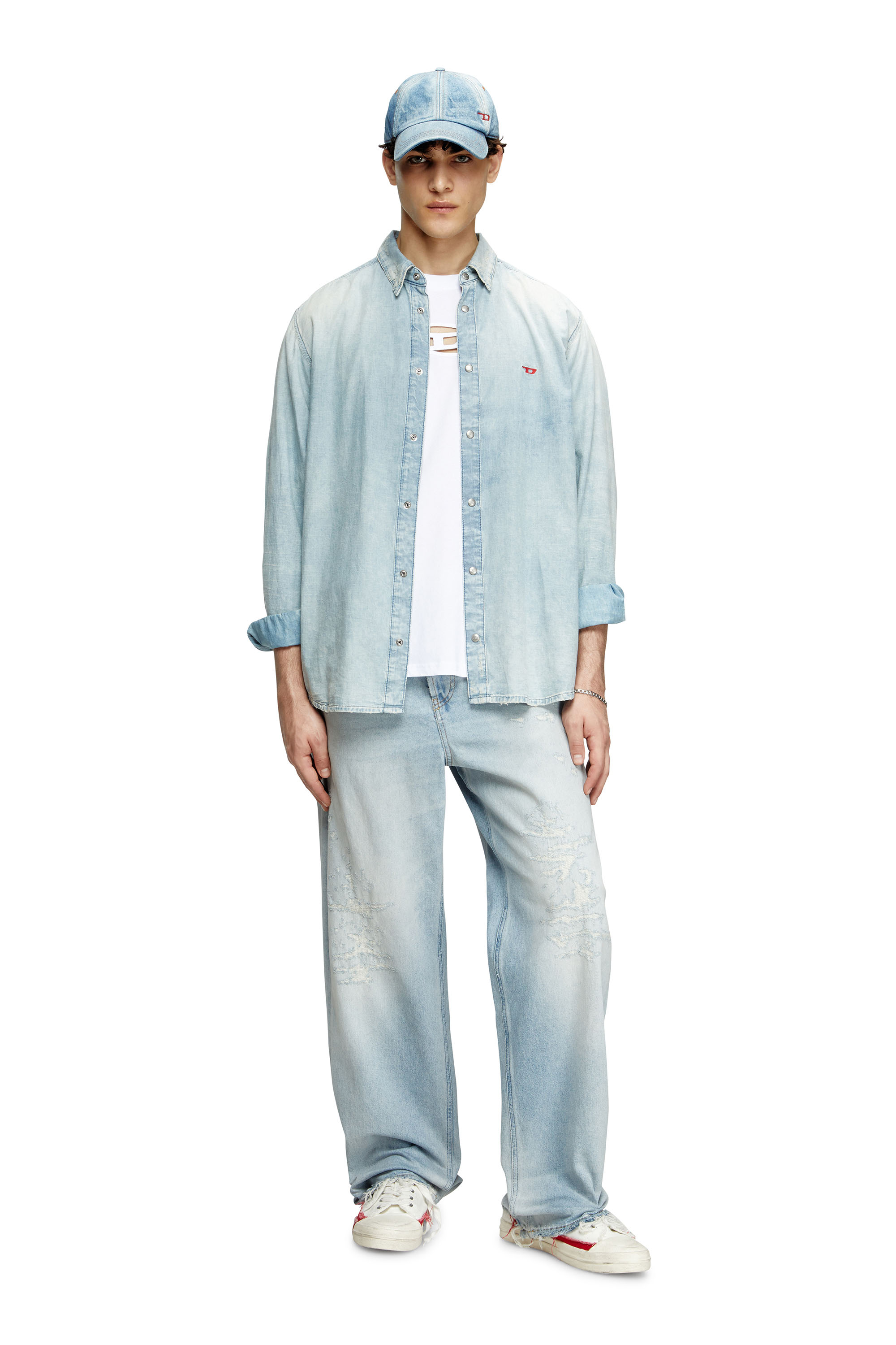 Diesel - T-BOXT-OD, T-shirt avec Oval D brodé Mixte in Blanc - 1