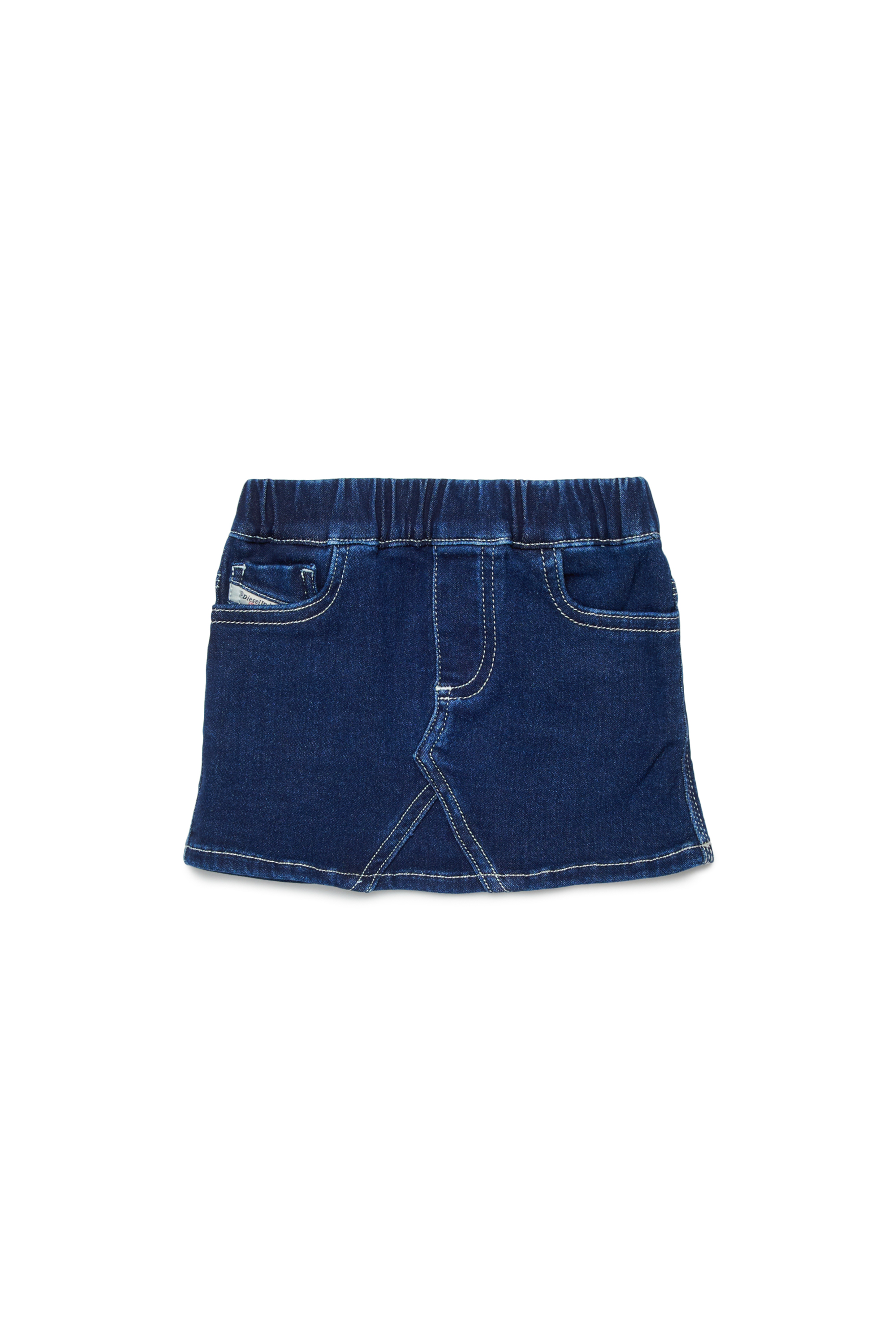 Diesel - GIRRYB JJJ, Jupe JoggJeans avec surpiq&ucirc;res contrastantes Femme in Bleu - 1