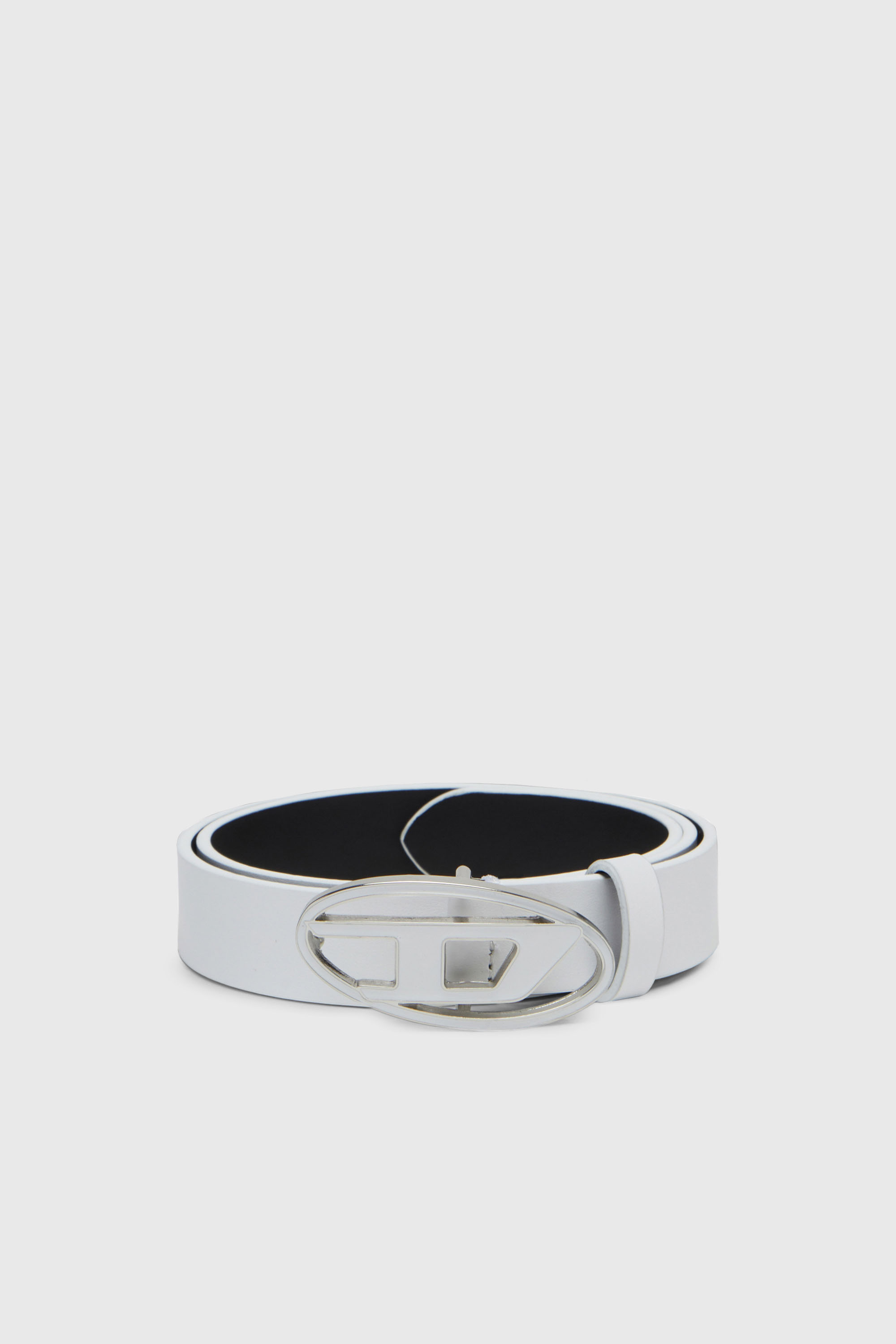 Diesel - B-1DR 25, Ceinture 2.4 cm en cuir avec boucle Oval D &eacute;maill&eacute;e Femme in Blanc - 1