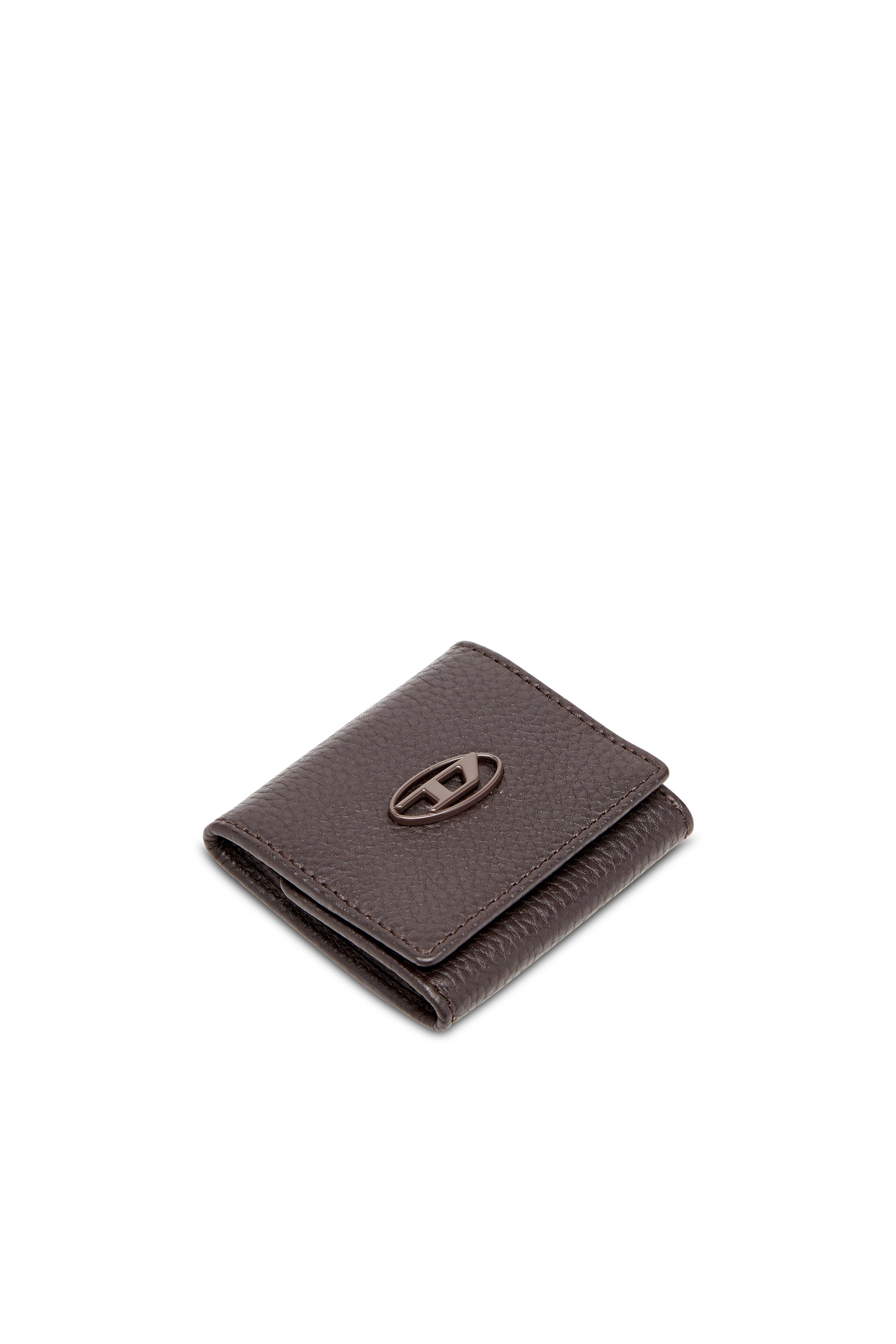 Diesel - HISSU EVO COIN CASE, Man's Coin purse in grainy leather in Dark Brown - 4