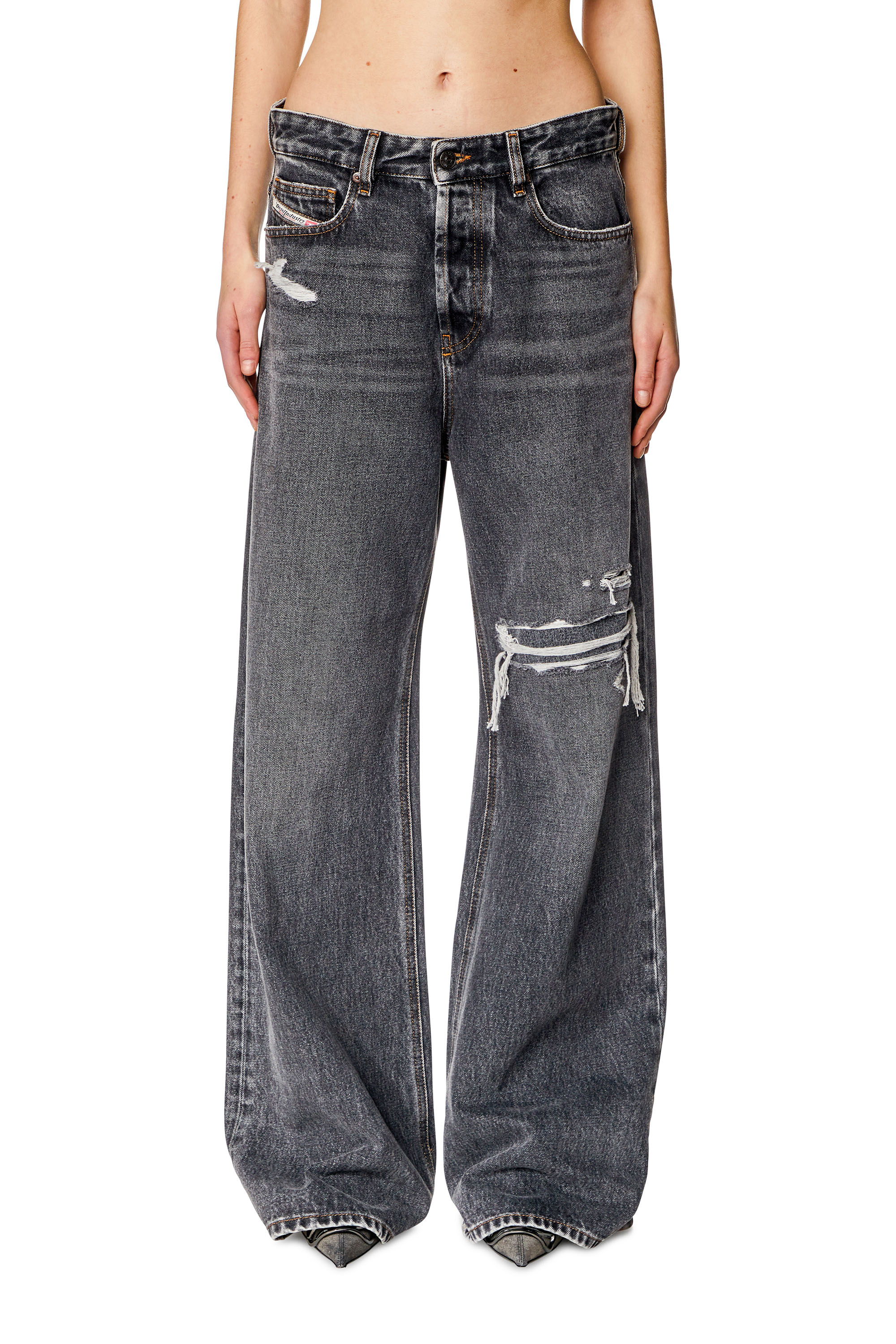 Diesel - 1996 D-Sire 007F6 Straight Jeans, Noir/Gris foncé - Image 1