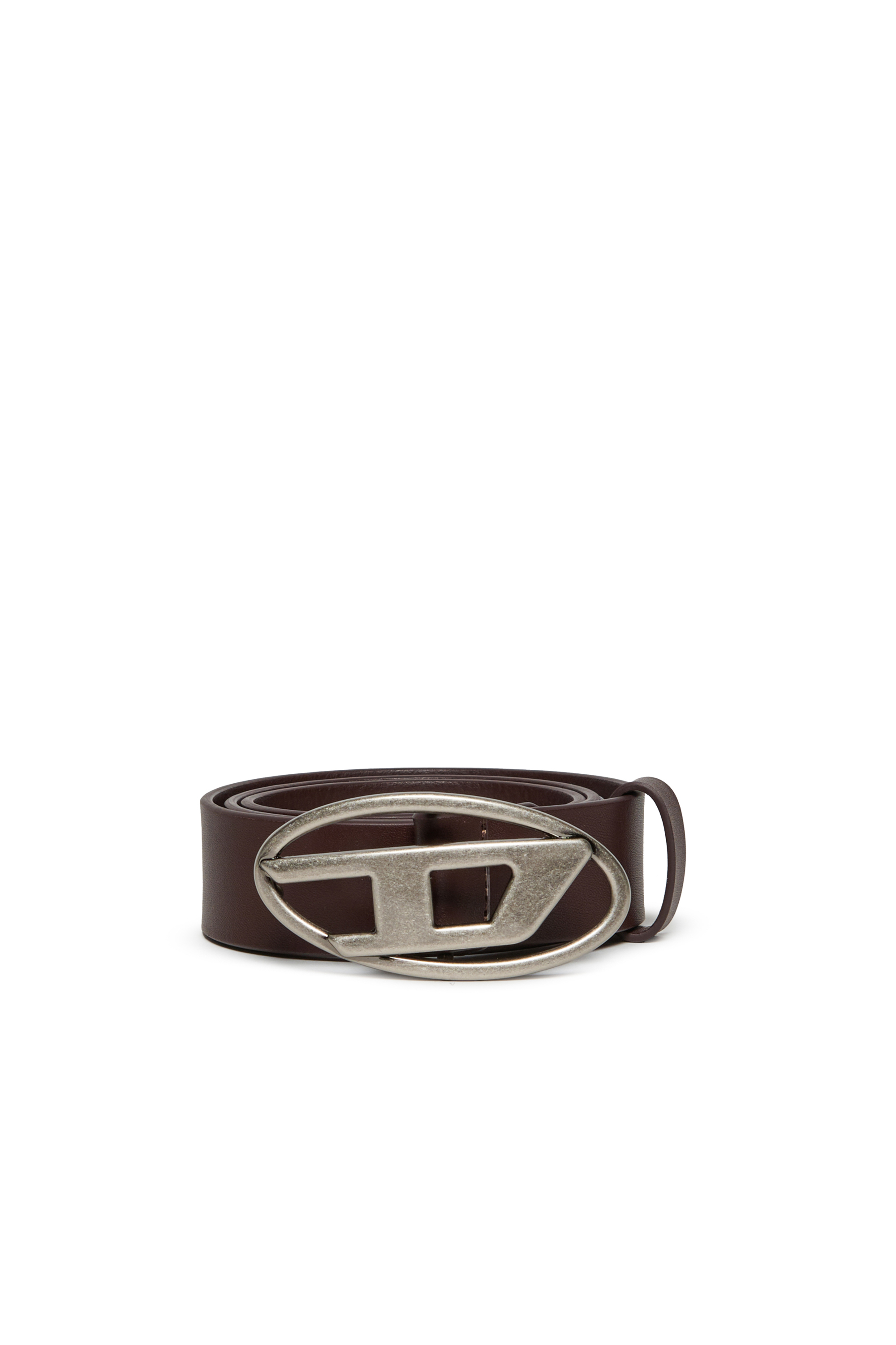 Diesel - B1DR, Ceinture en cuir avec boucle en D ovale Mixte in Marron - 1