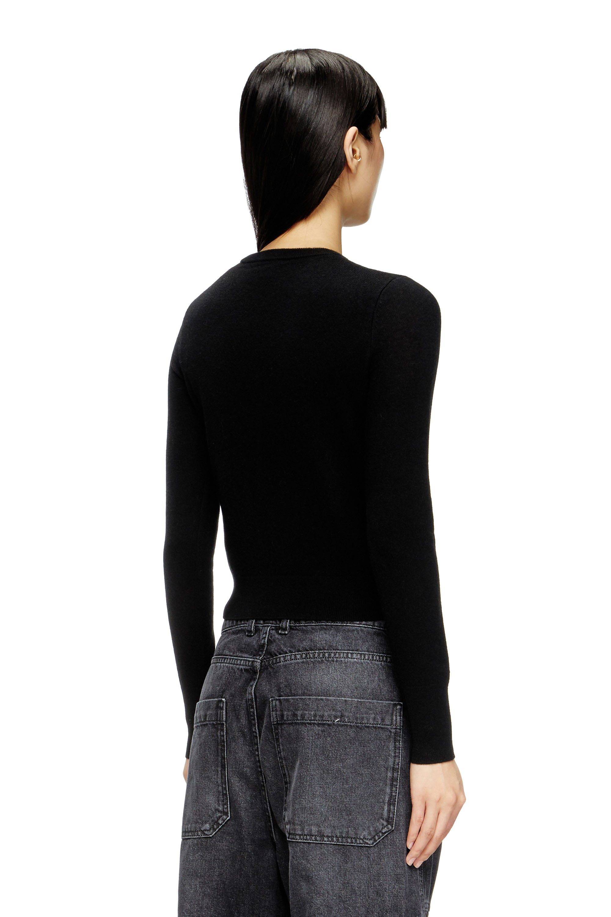 Diesel - M-AREESAX, Top en laine et cachemire Femme in Noir - 4