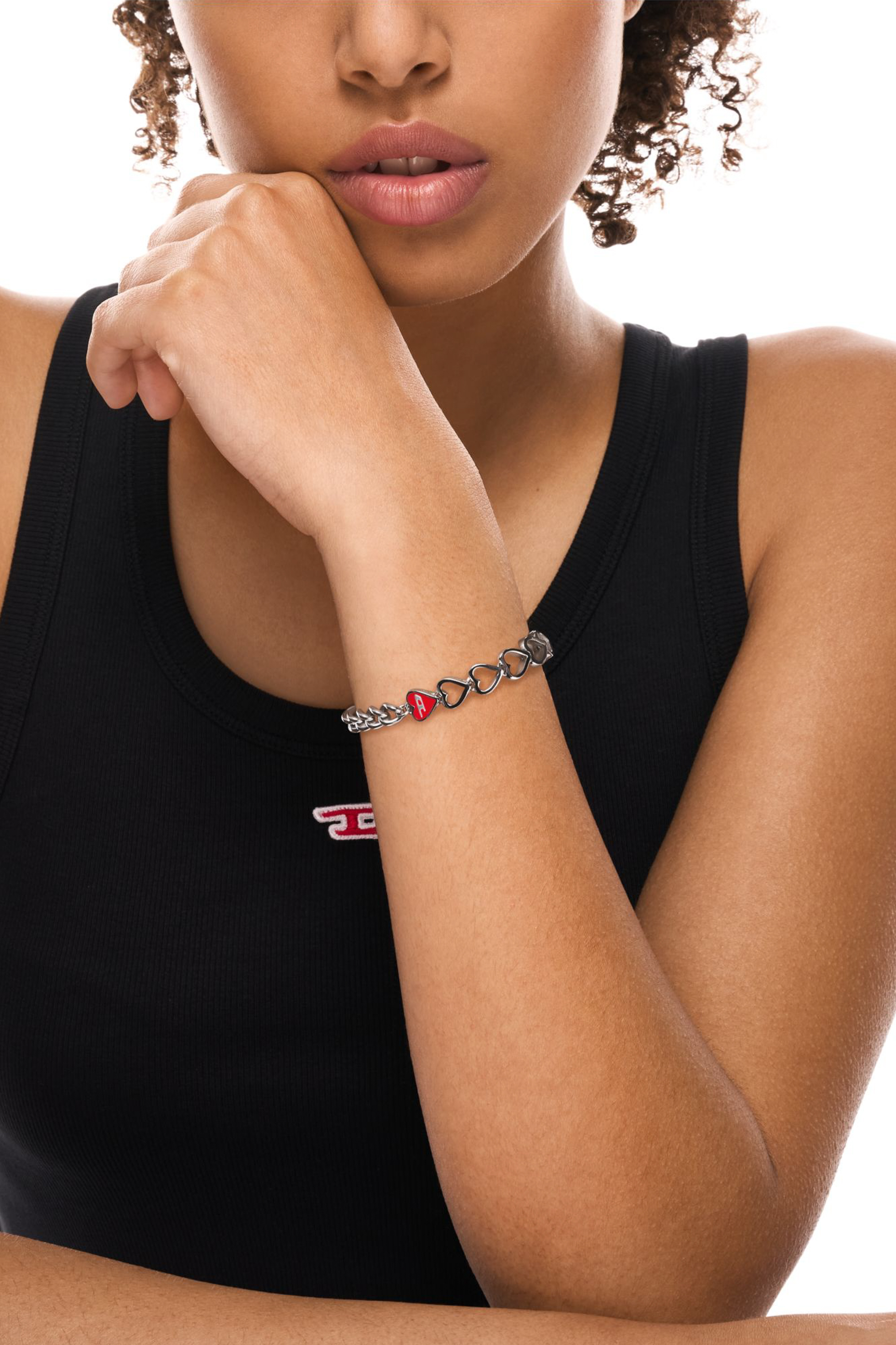 Diesel - DX166840 JEWELLERY, Bracelet cha&icirc;ne en acier inoxydable Mixte in Gris argent&eacute; - 3