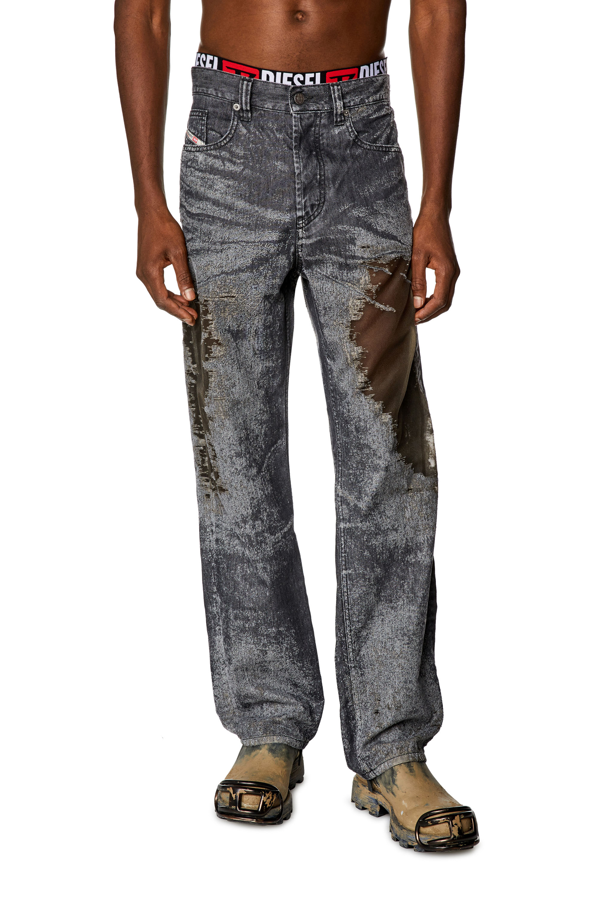 Diesel - Straight Jeans 2010 D-Macs 007T7, Noir/Gris foncé - Image 1