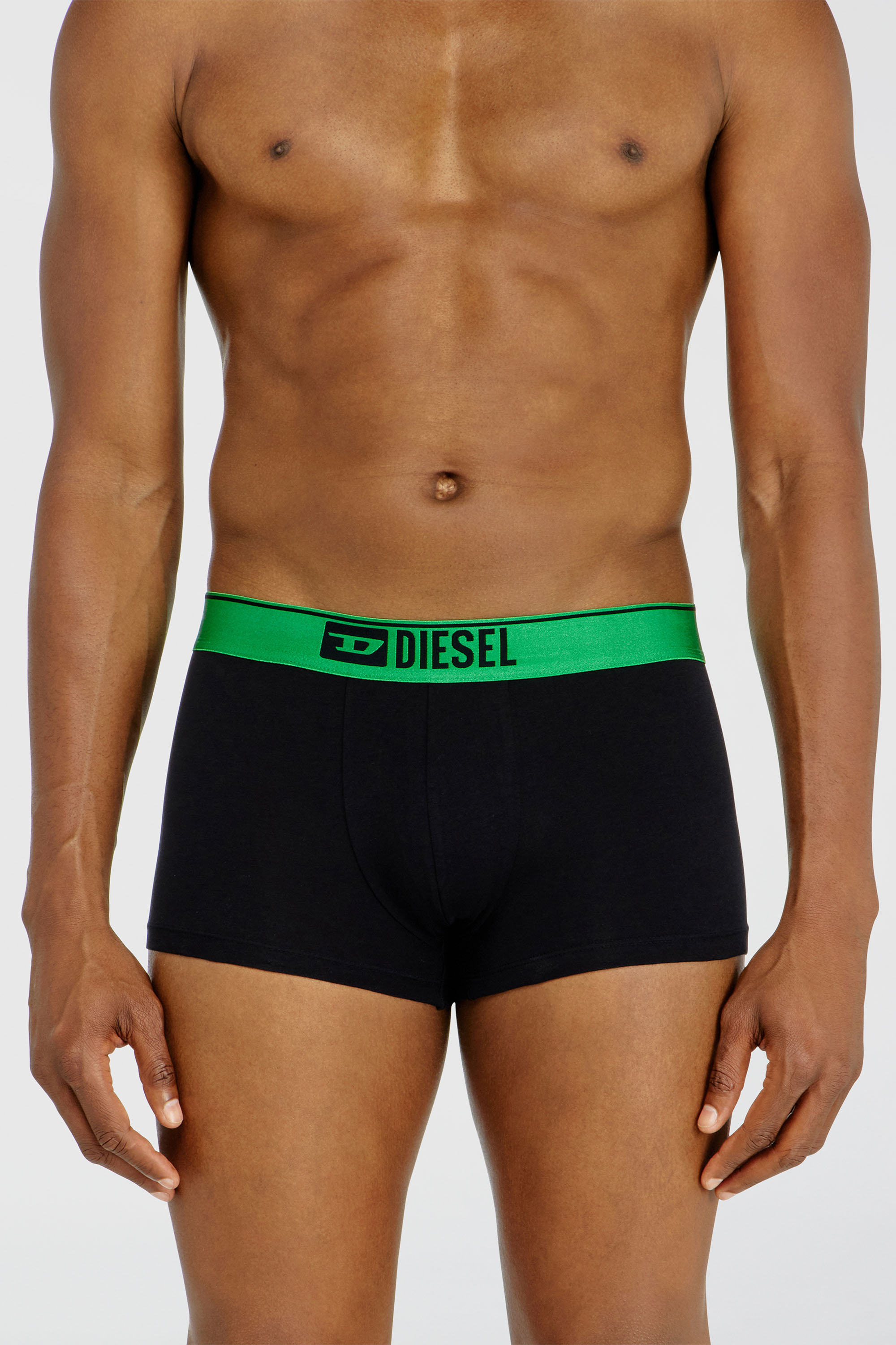 Diesel - DAMIEN-GFT-3PACK, Lot de trois boxers avec ceinture m&eacute;tallis&eacute;e Homme in Noir - 3